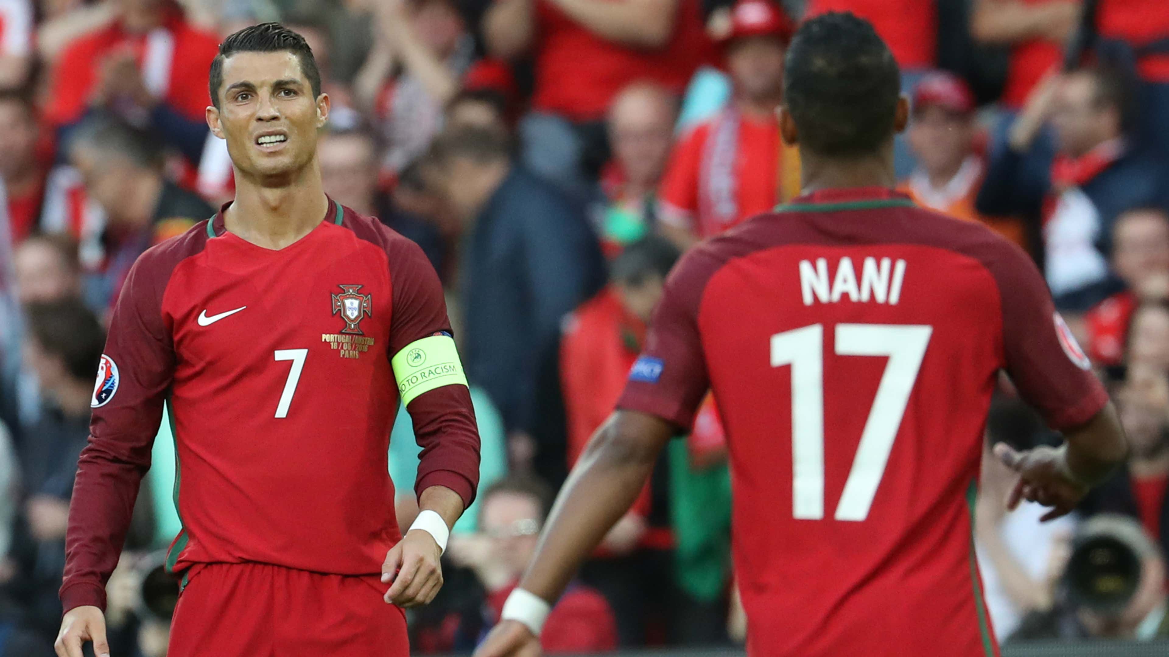 Nani Cristiano Ronaldo Portugal Austria Euro 2016 06182016