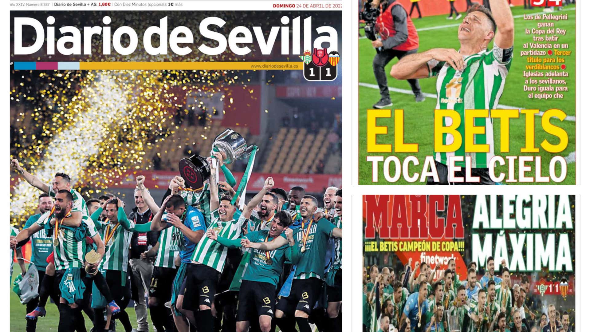 Adaptar Cambio válvula Las portadas de la prensa deportiva hoy 24 de abril de 2022: El Betis gana  la Copa del Rey en los penaltis ante el Valencia | Goal.com