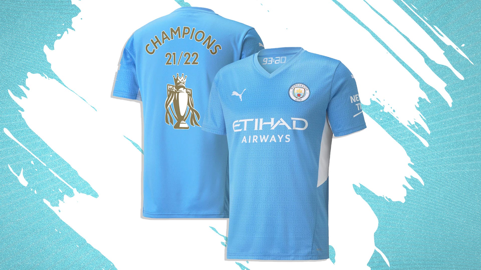 Manchester City 2021/22 Premier League Champions T-Shirt - Navy