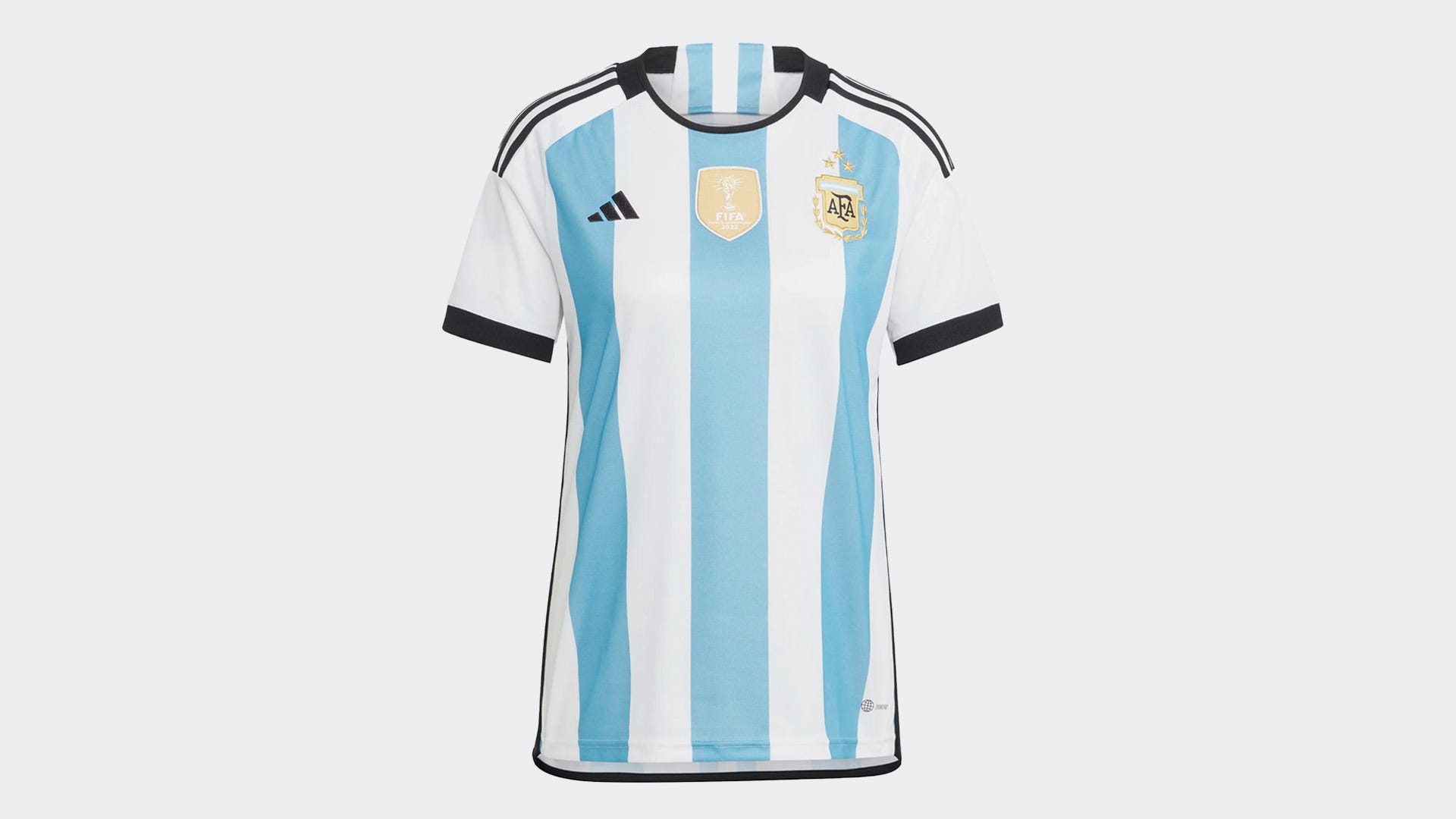 Argentina Three Stars Home Authentic Jersey World Cup 2022