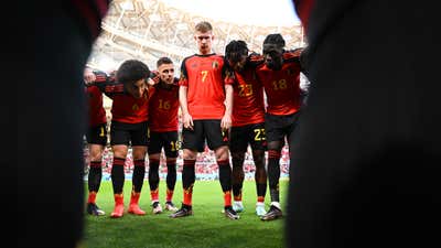 Kevin De Bruyne Belgium huddle 2022 World Cup