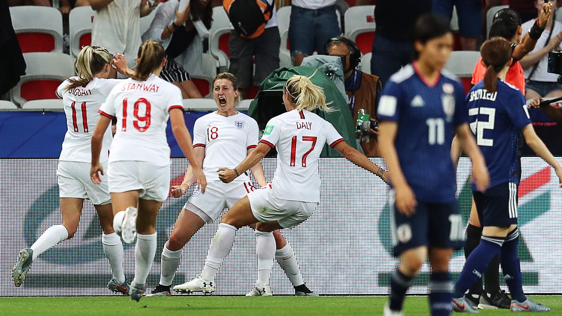 England celebrating Women's World Cup