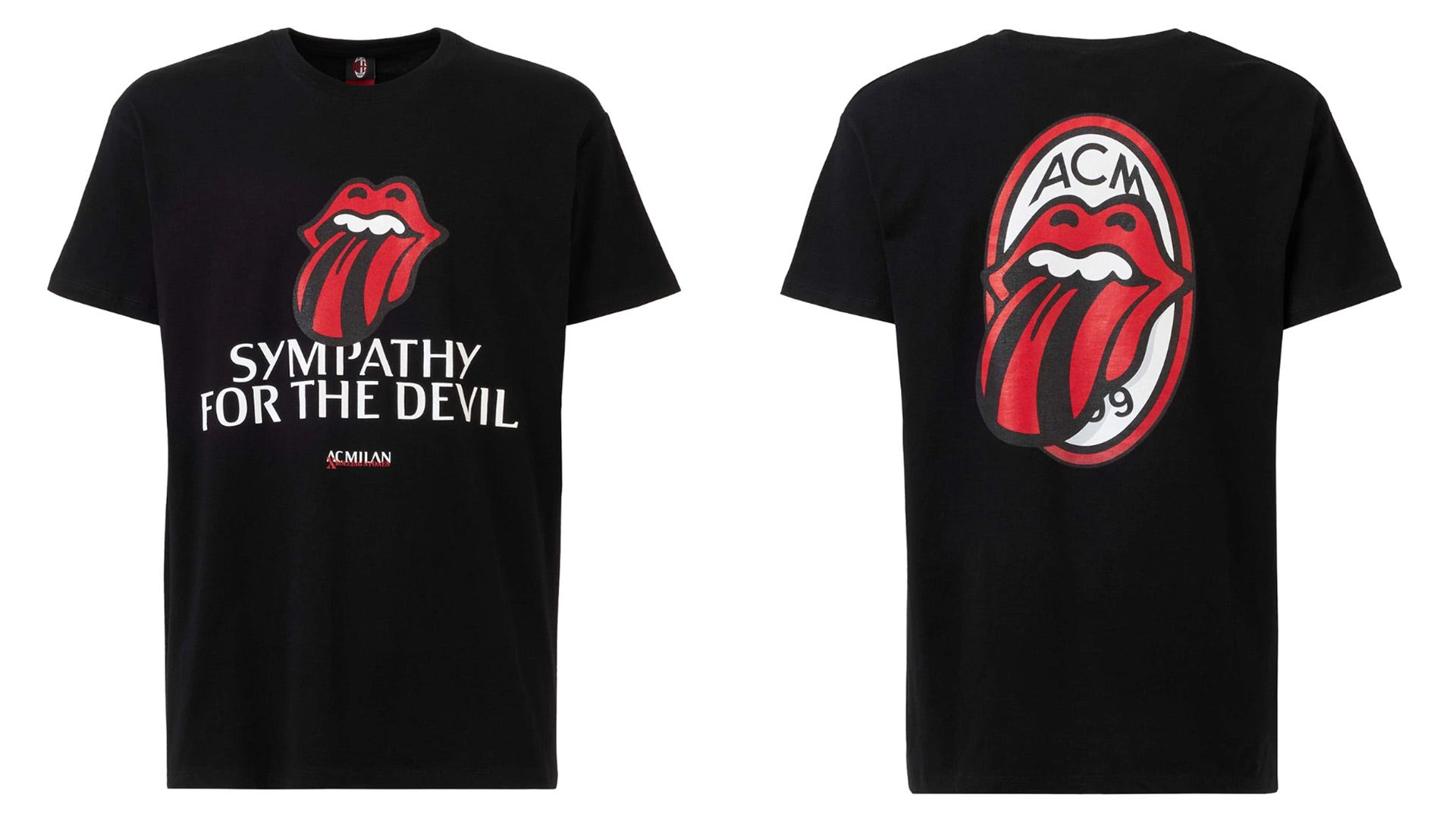 AC Milan x Rolling Stones black tee