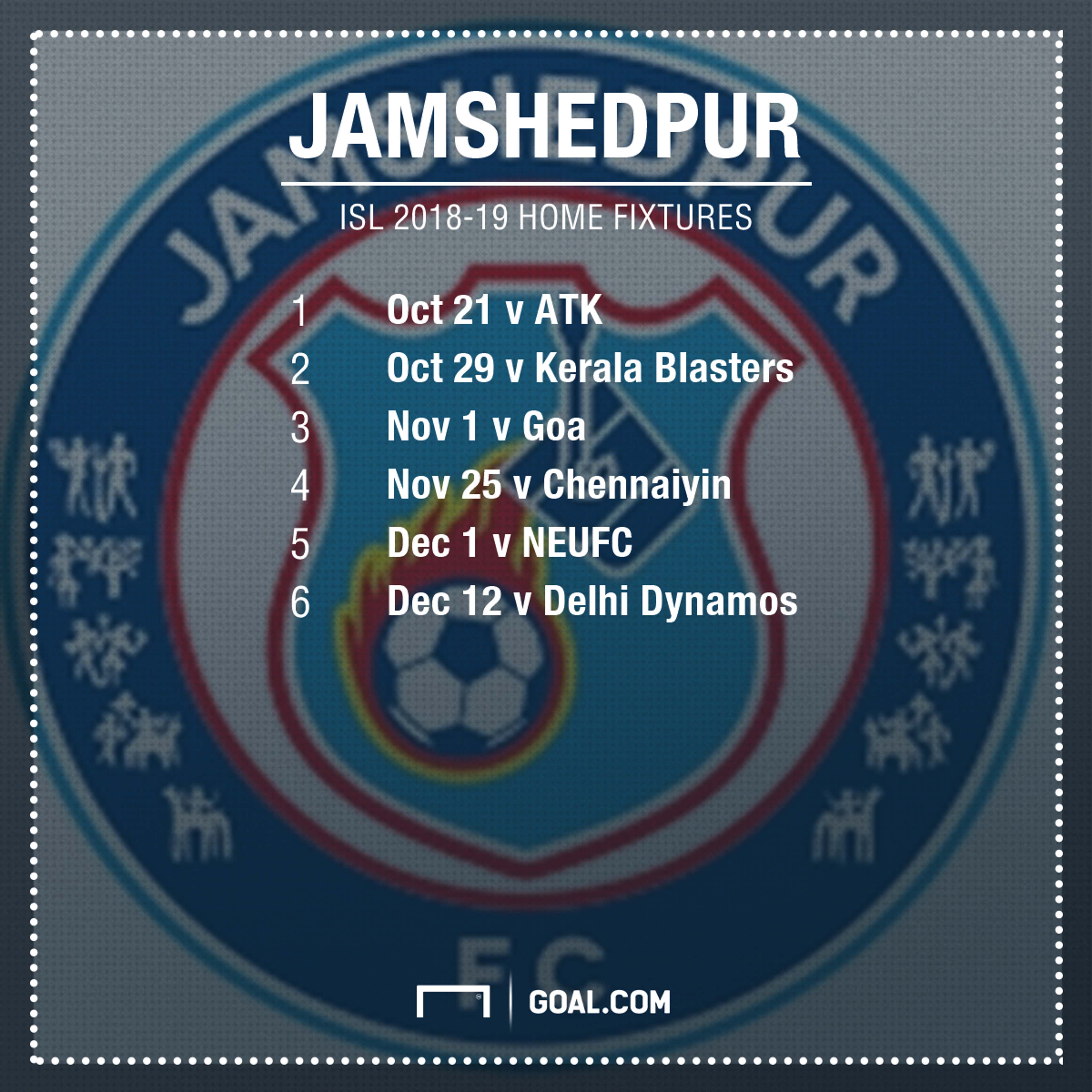 Jamshedpur FC home fixtures