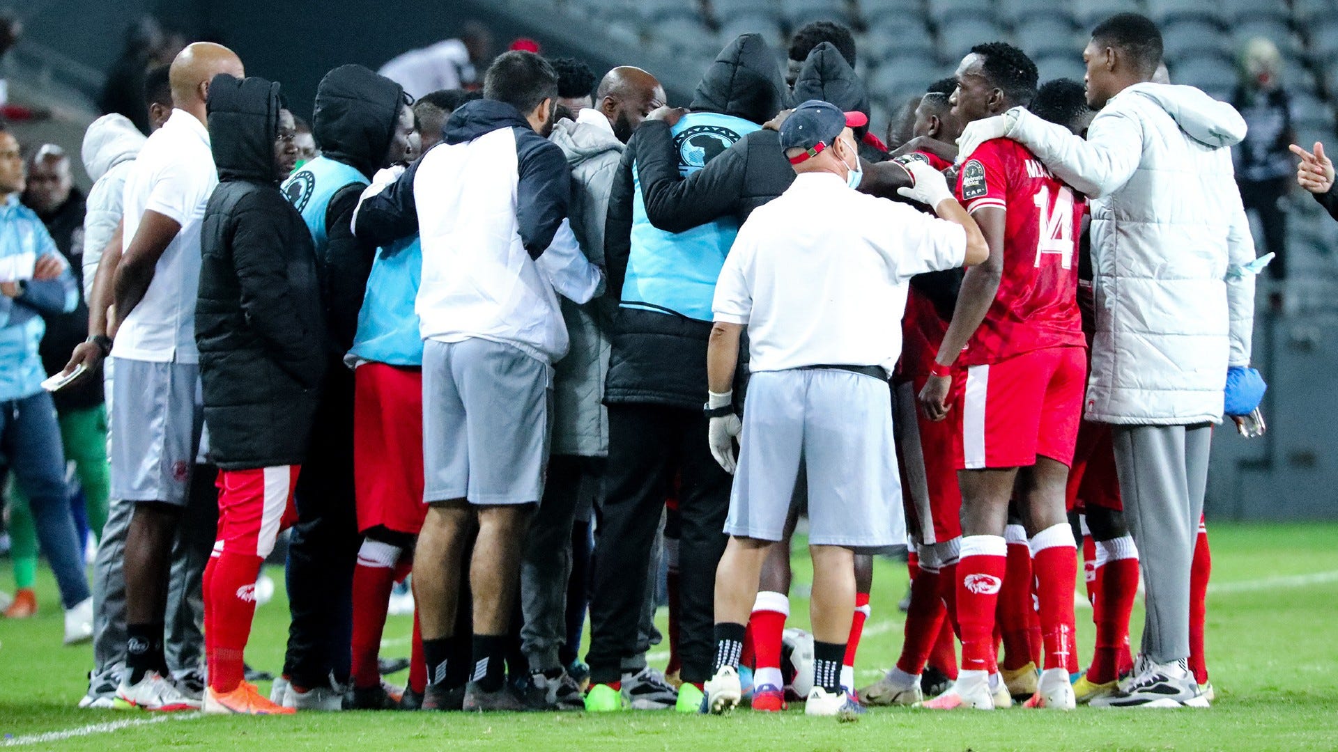 Simba SC players in South Africa.