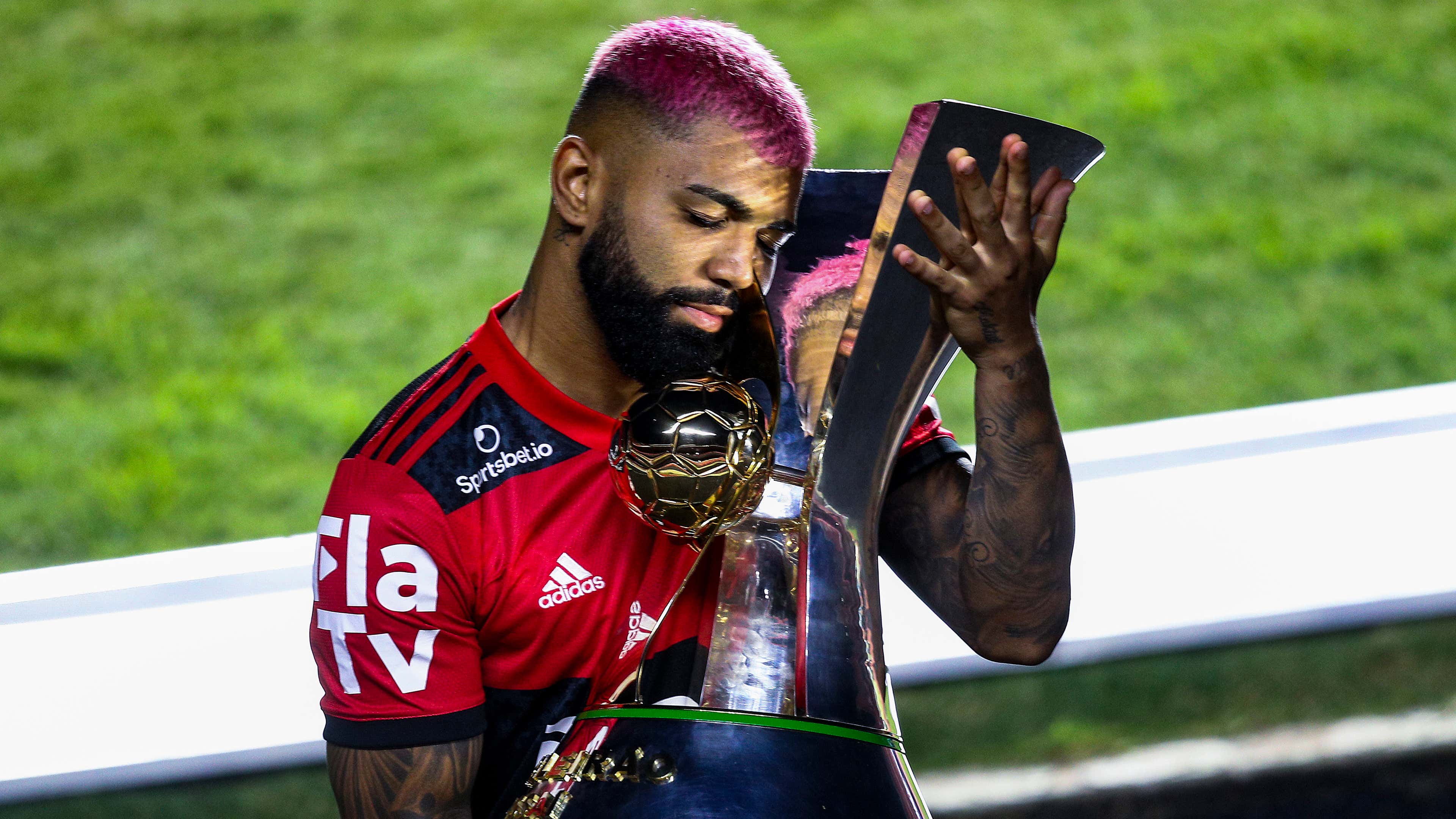 Gabigol comemora título do Brasileirão conquistado pelo Flamengo