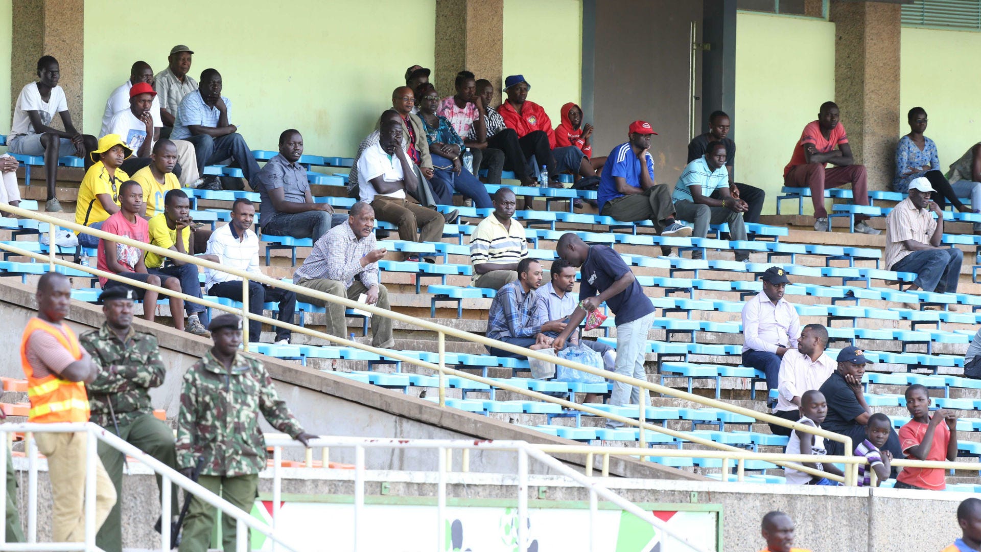 Tusker fans following proceedings at Kasarani stadium