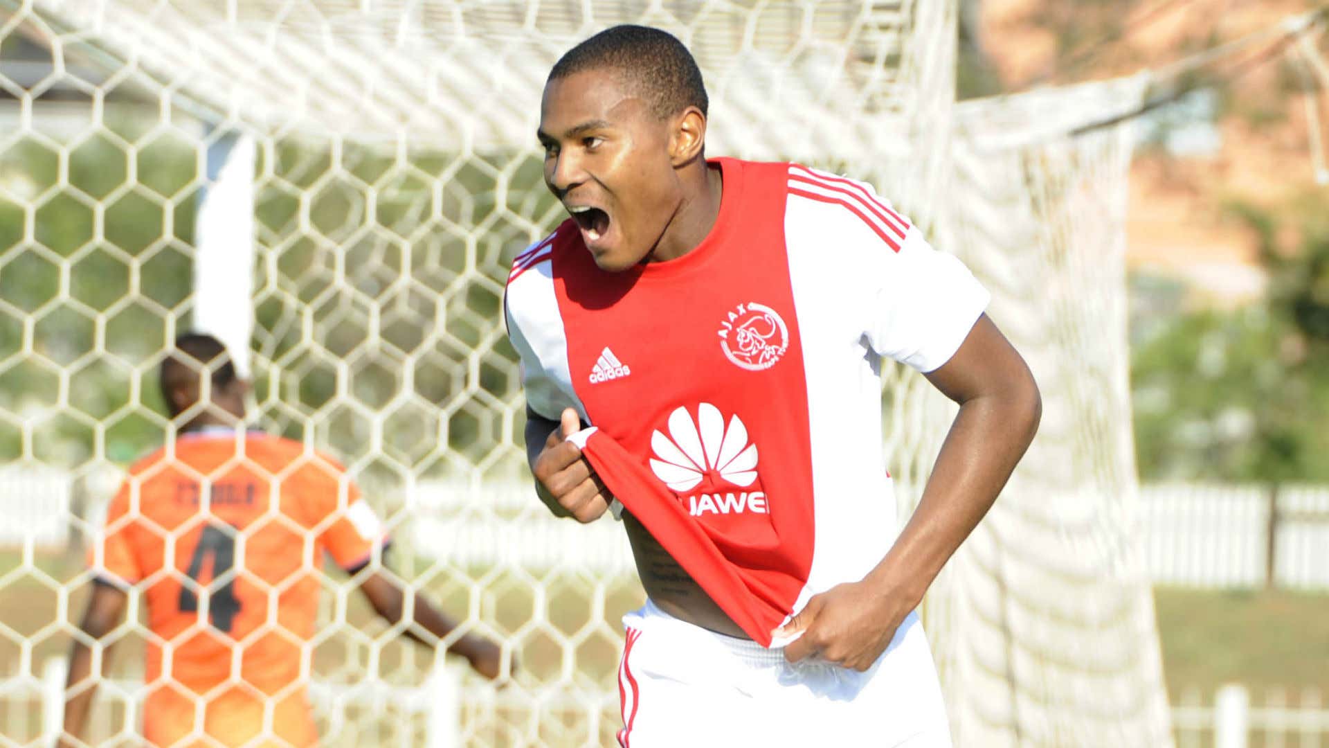 Prince Nxumalo of Ajax Cape Town celebrates against Polokwane City