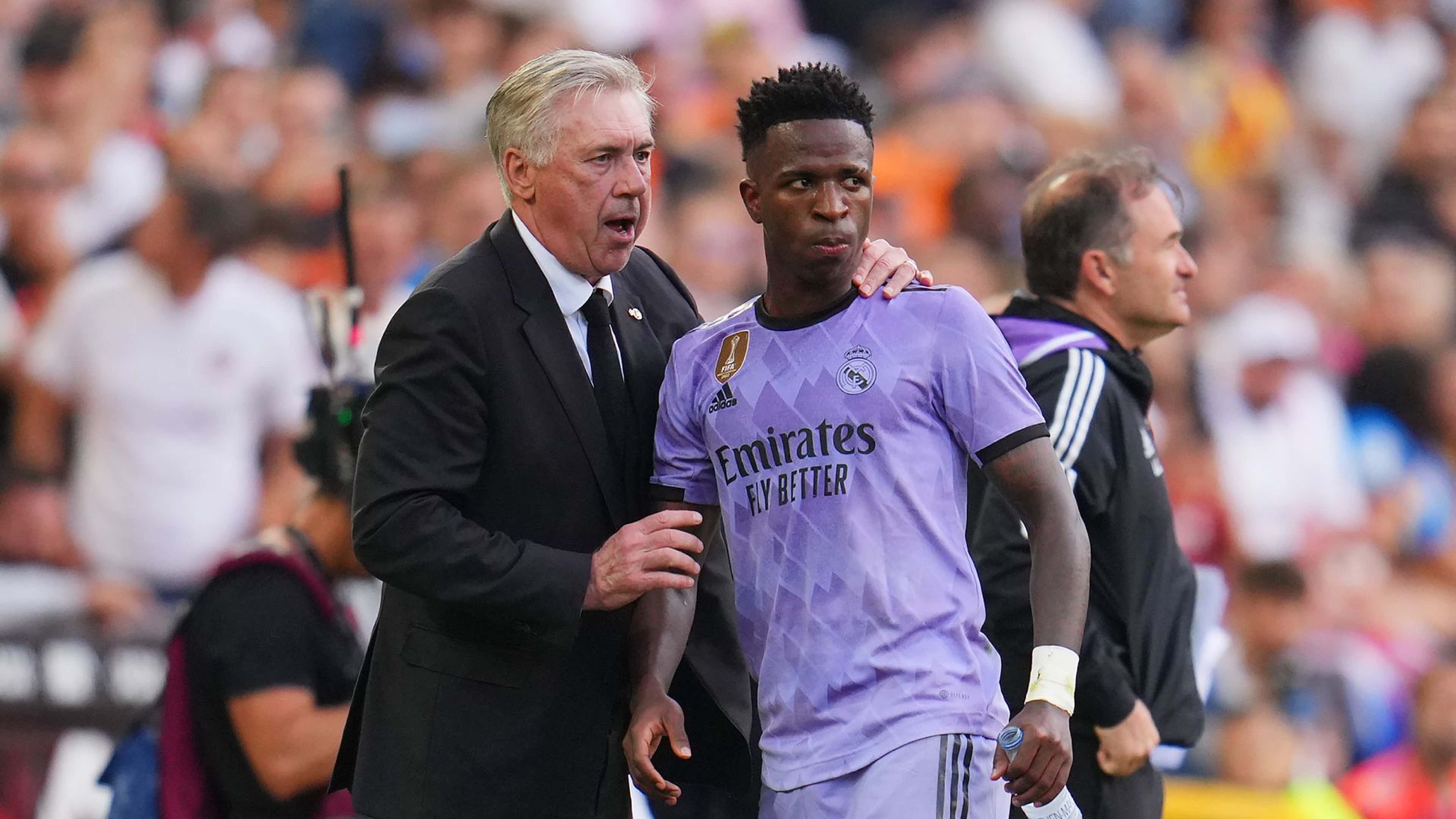 Carlo Ancelotti says he almost removed Vinicius Junior from Real Madrid's  clash with Valencia due to racist abuse & insists 'there is something wrong  with this league' | Goal.com