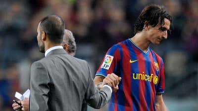 Zlatan Ibrahimovic Pep Guardiola Barcelona 2009