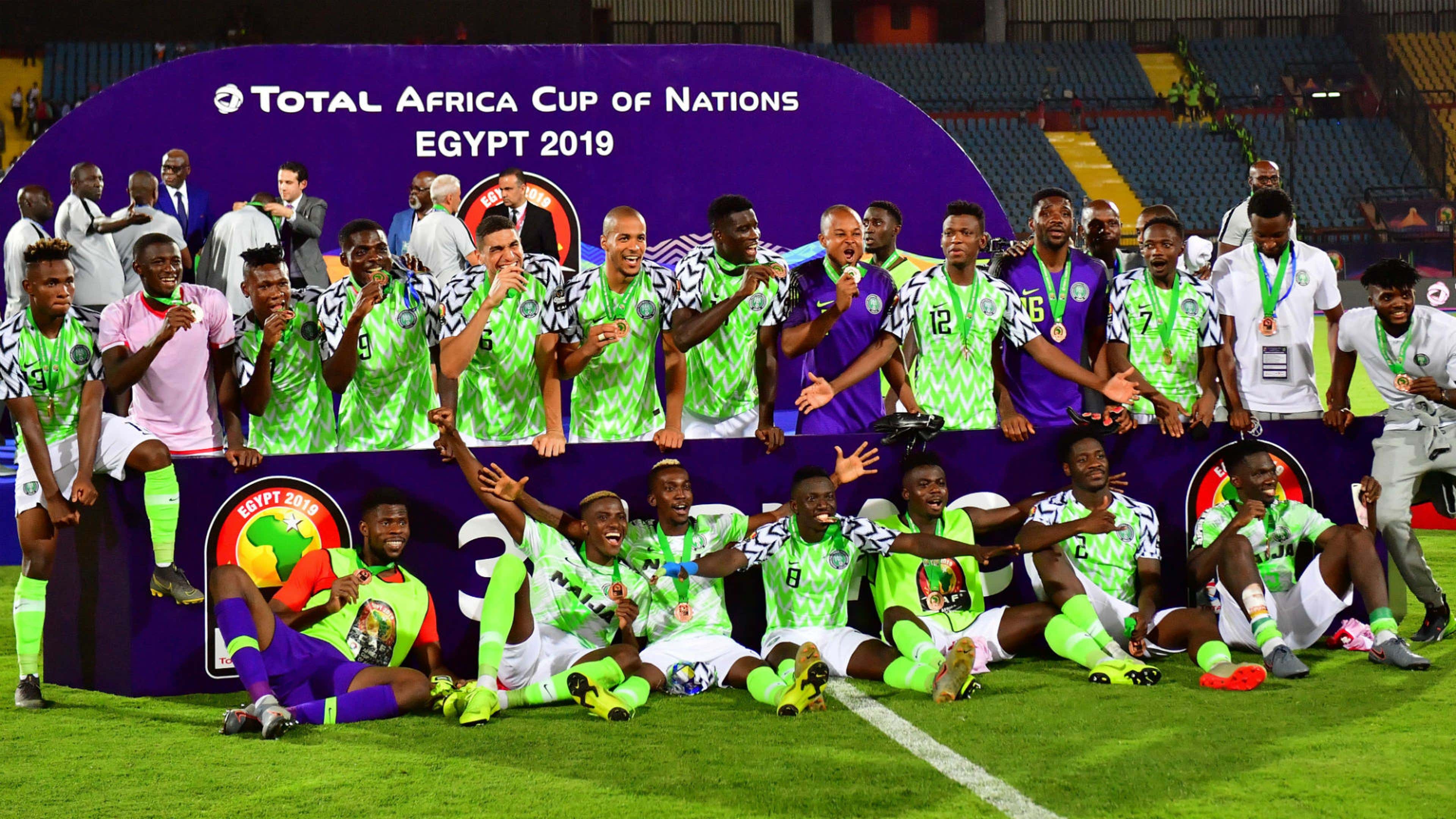 Nigeria players celebrate after winning the Acon 2019 Third place play-off