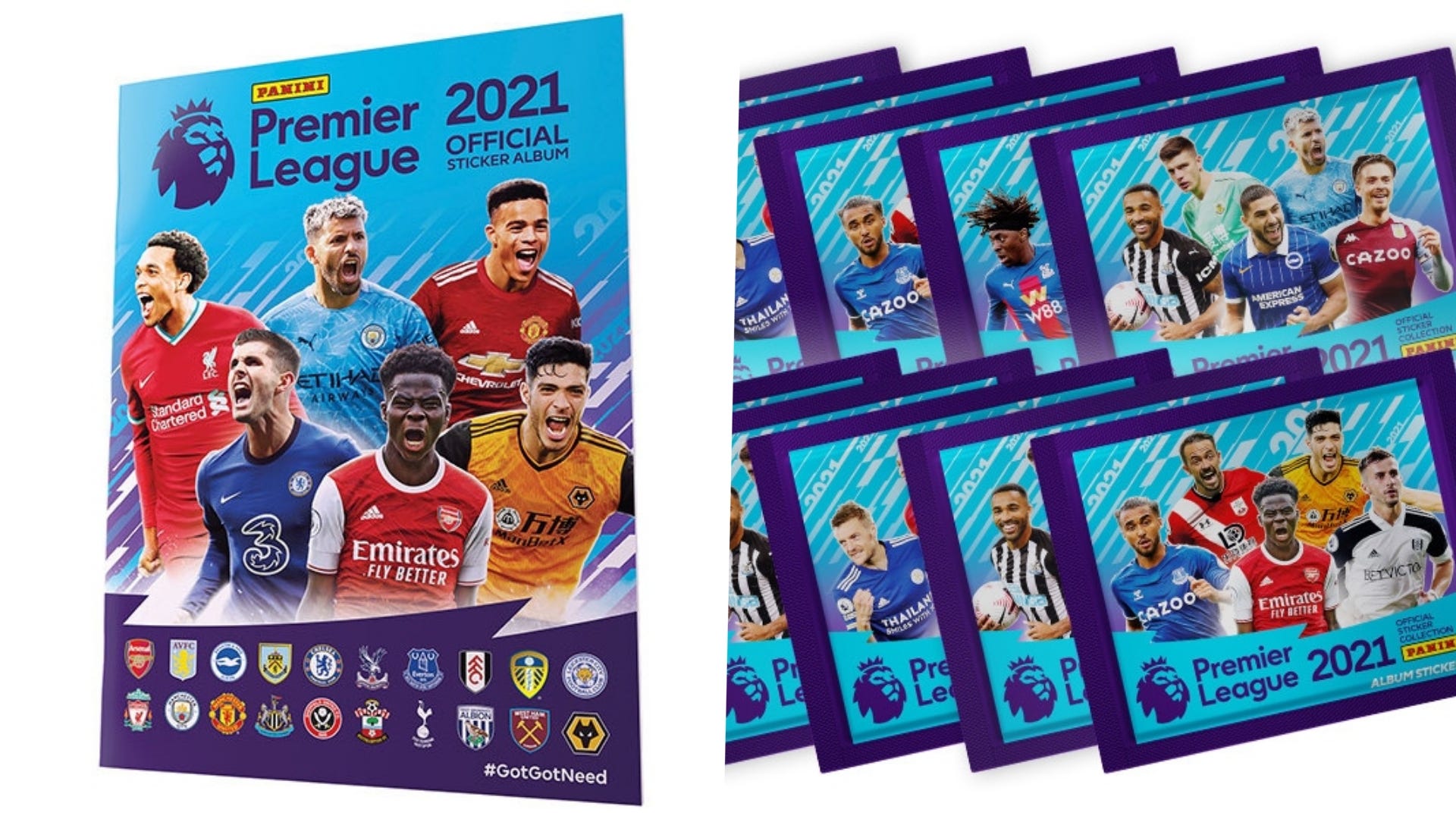 empty album complete loose stickers set PANINI Premier League Football 2021 