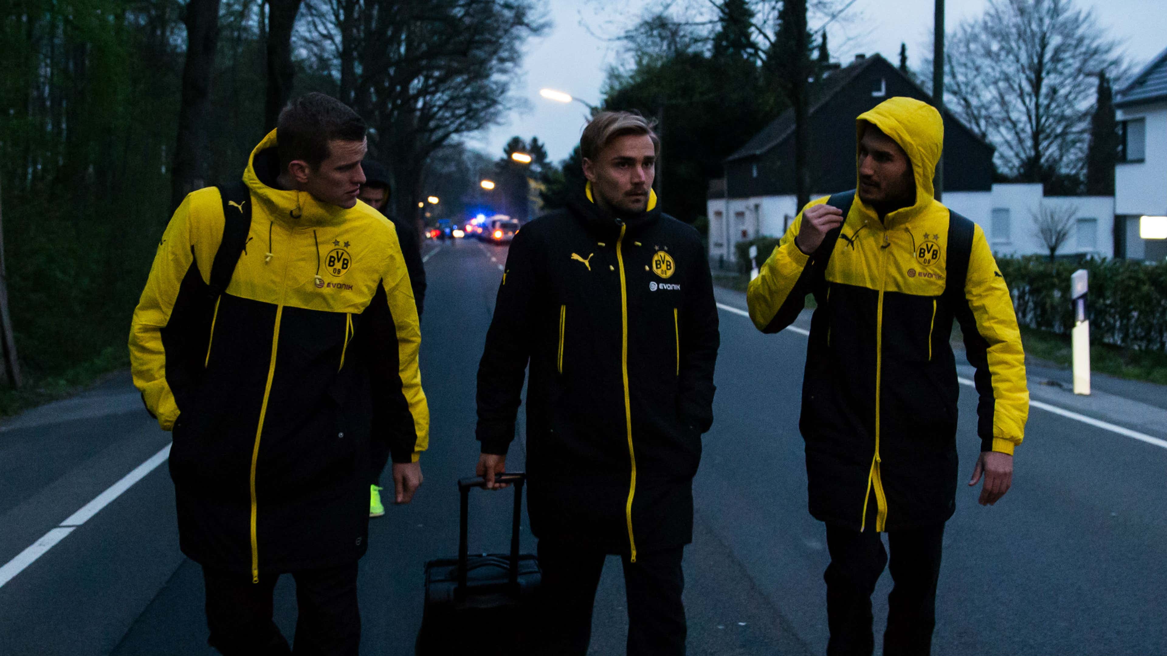 Dortmund players after explosion