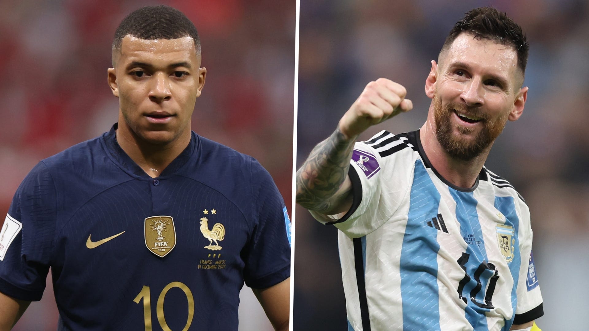 Kylian Mbappe France Lionel Messi Argentina 2022 World Cup