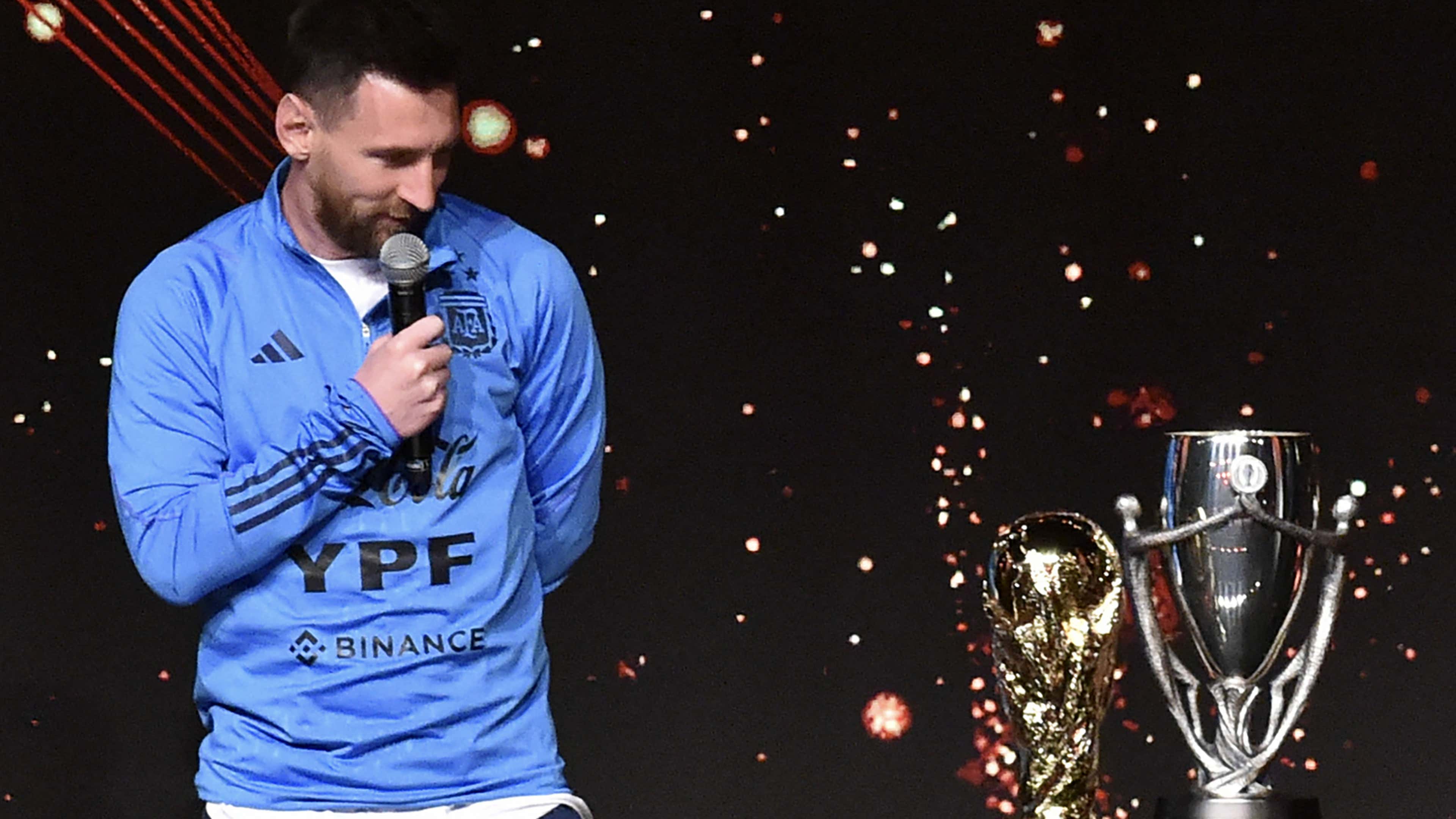 Lionel Messi World Cup Finalissima trophy