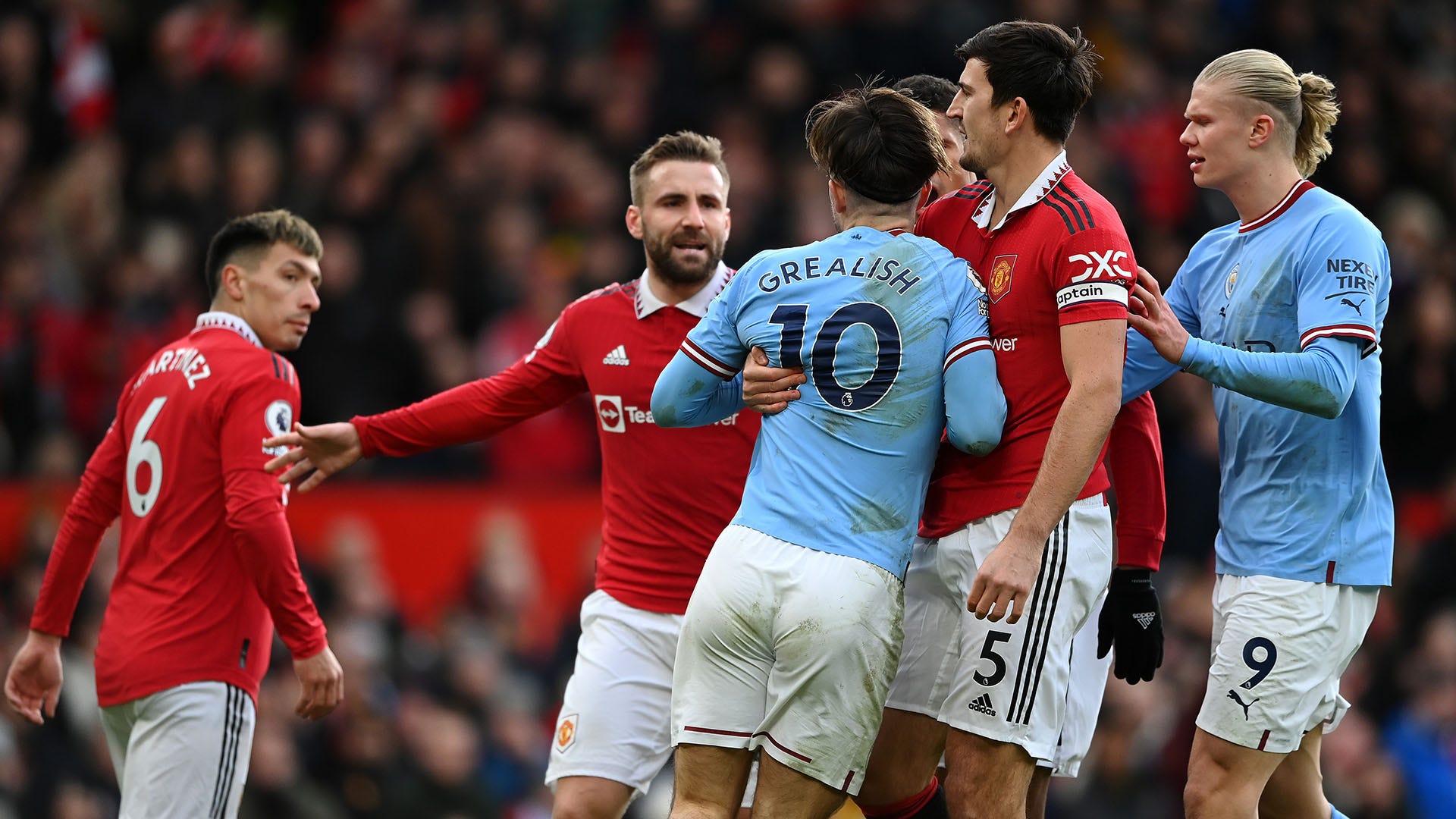  Manchester City players celebrate a goal against Newcastle United during their FA Cup match at Old Trafford.