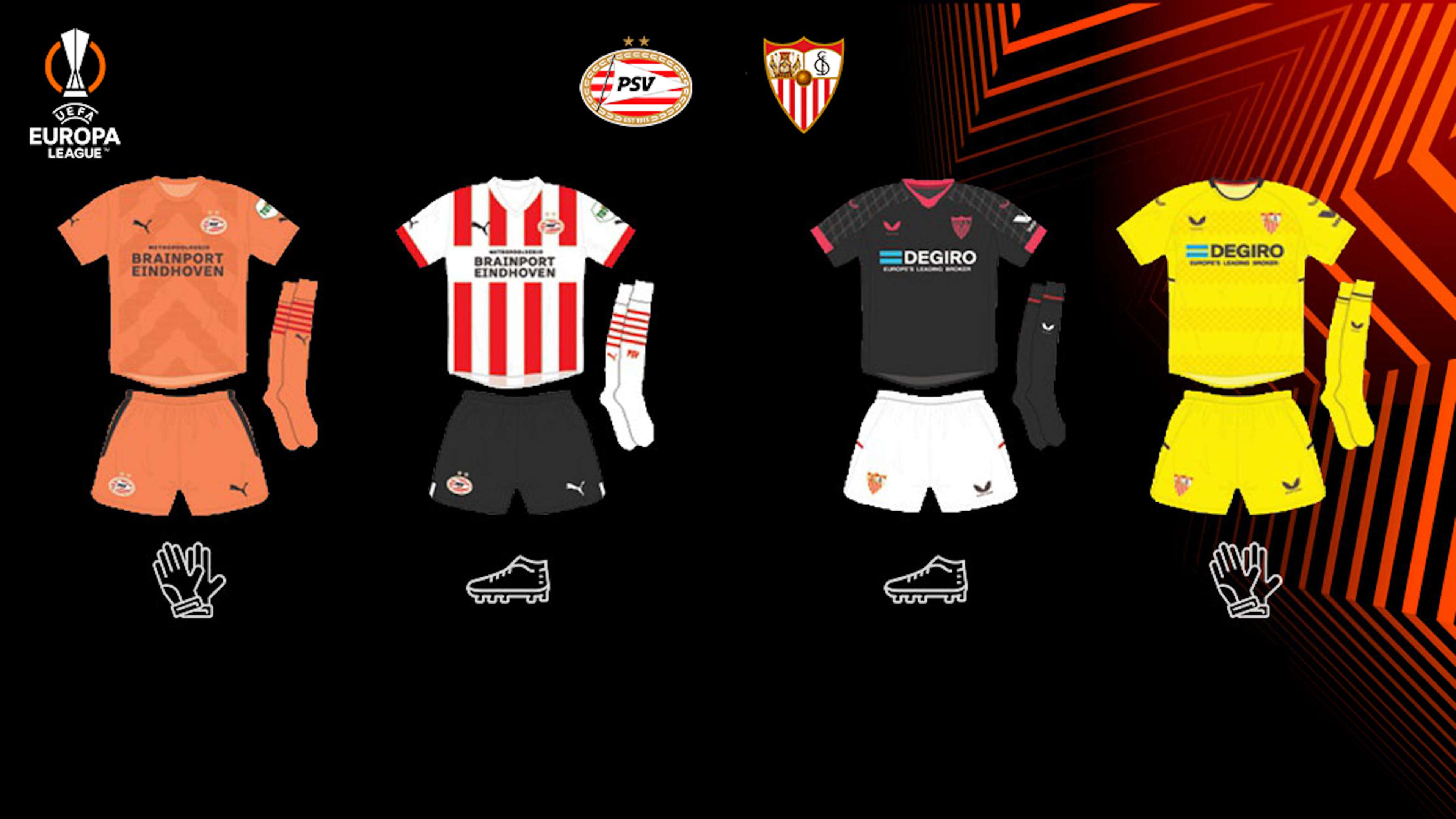 Por qué el Sevilla juega con camiseta negra y pantalón blanco contra el PSV  Eindovhen en la UEFA Europa League 2023