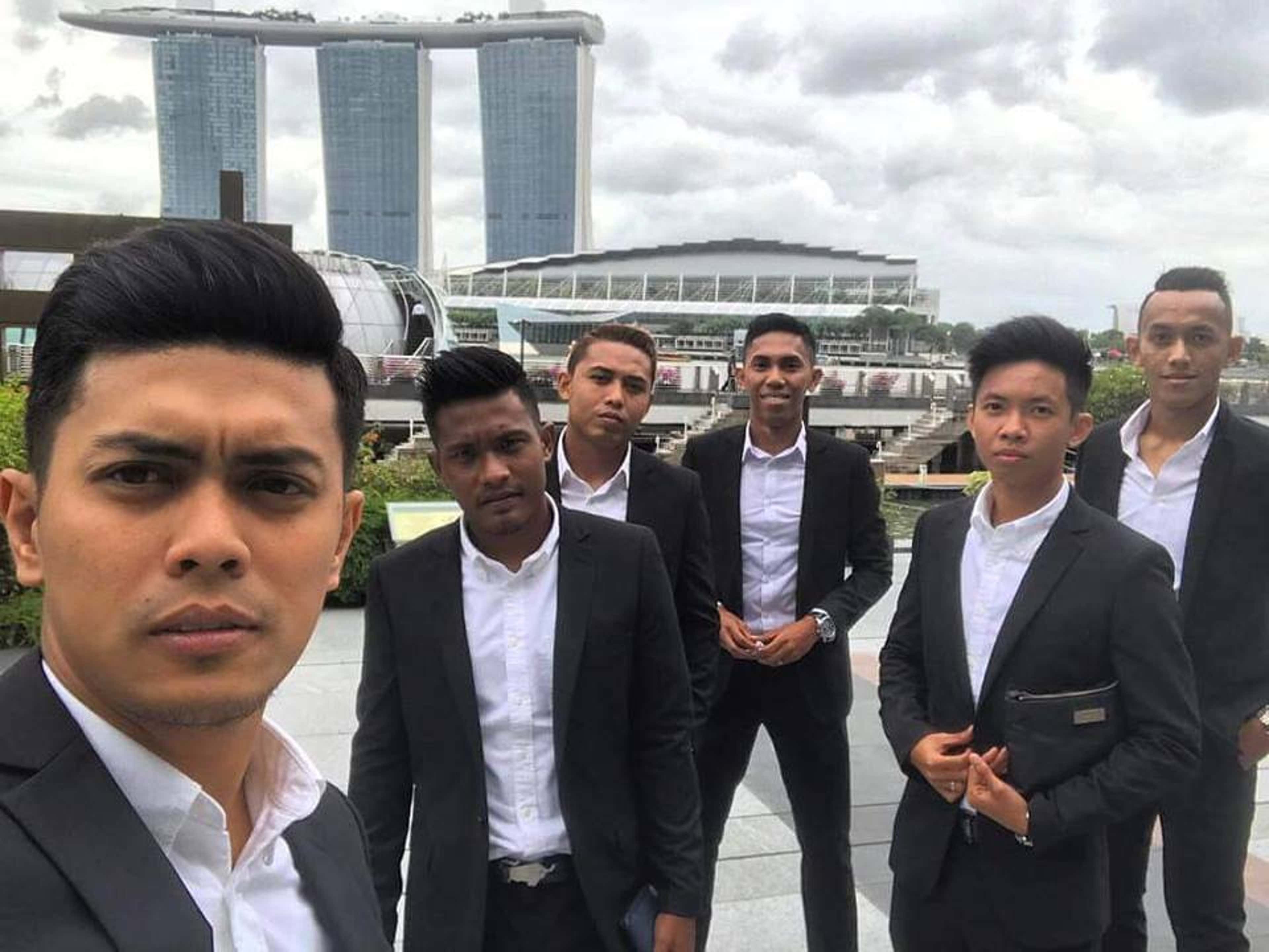 Hougang United players in suits