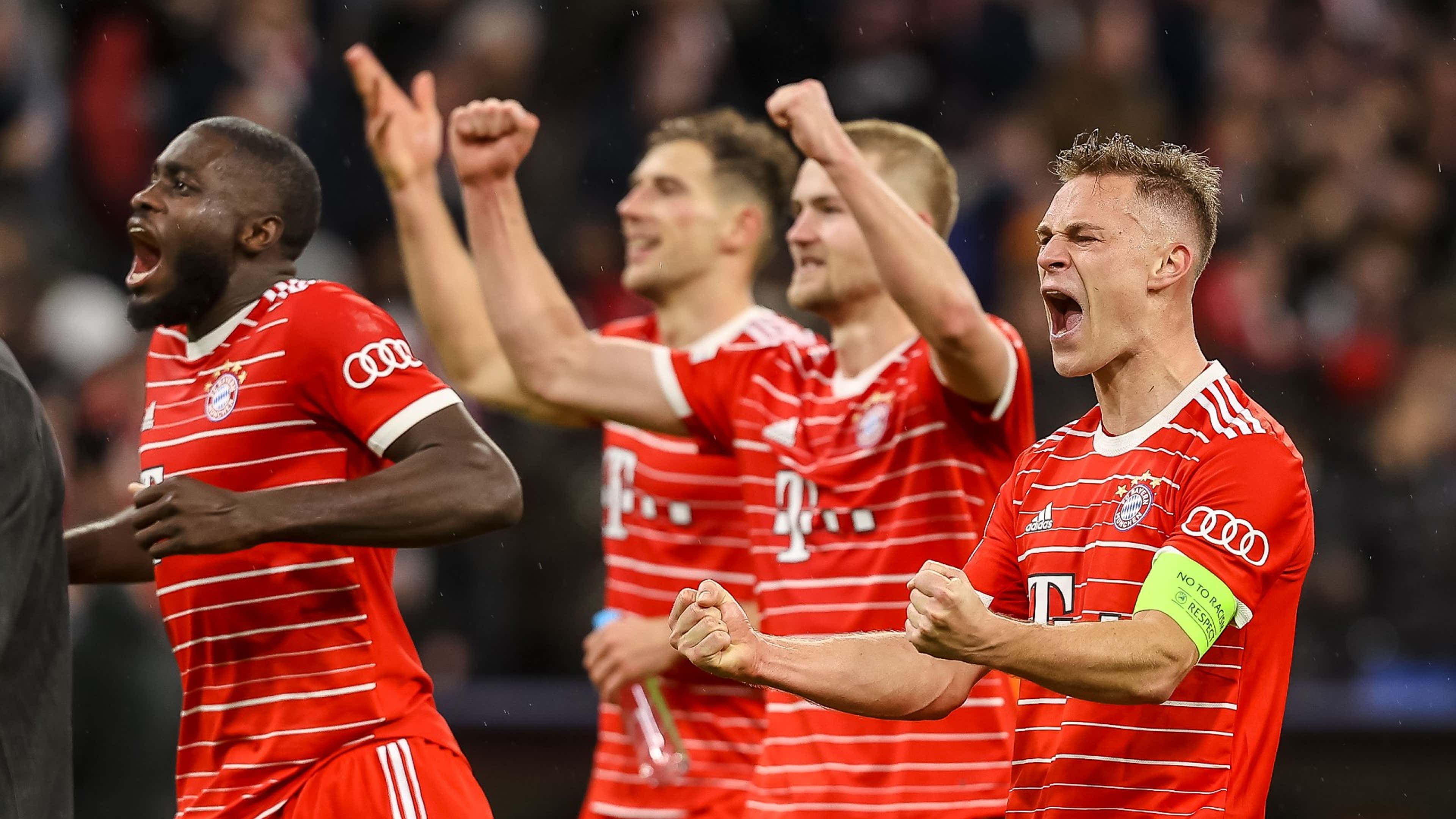 Joshua Kimmich Bayern celebrate vs PSG 2022-23