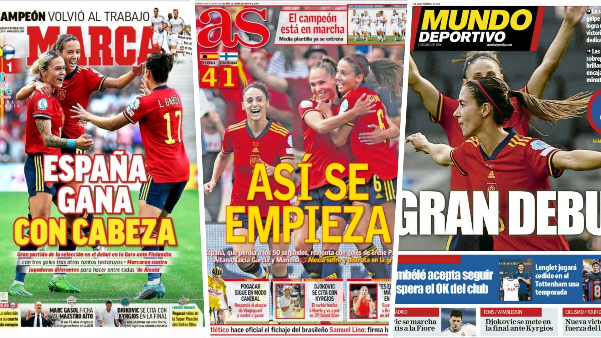 Las portadas de la prensa deportiva hoy 9 de julio de 2022: Elogios para el  debut de España en la Eurocopa 