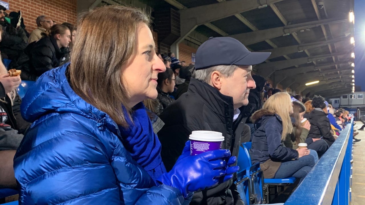 Laura and Tom Ricketts at Chelsea Women's match