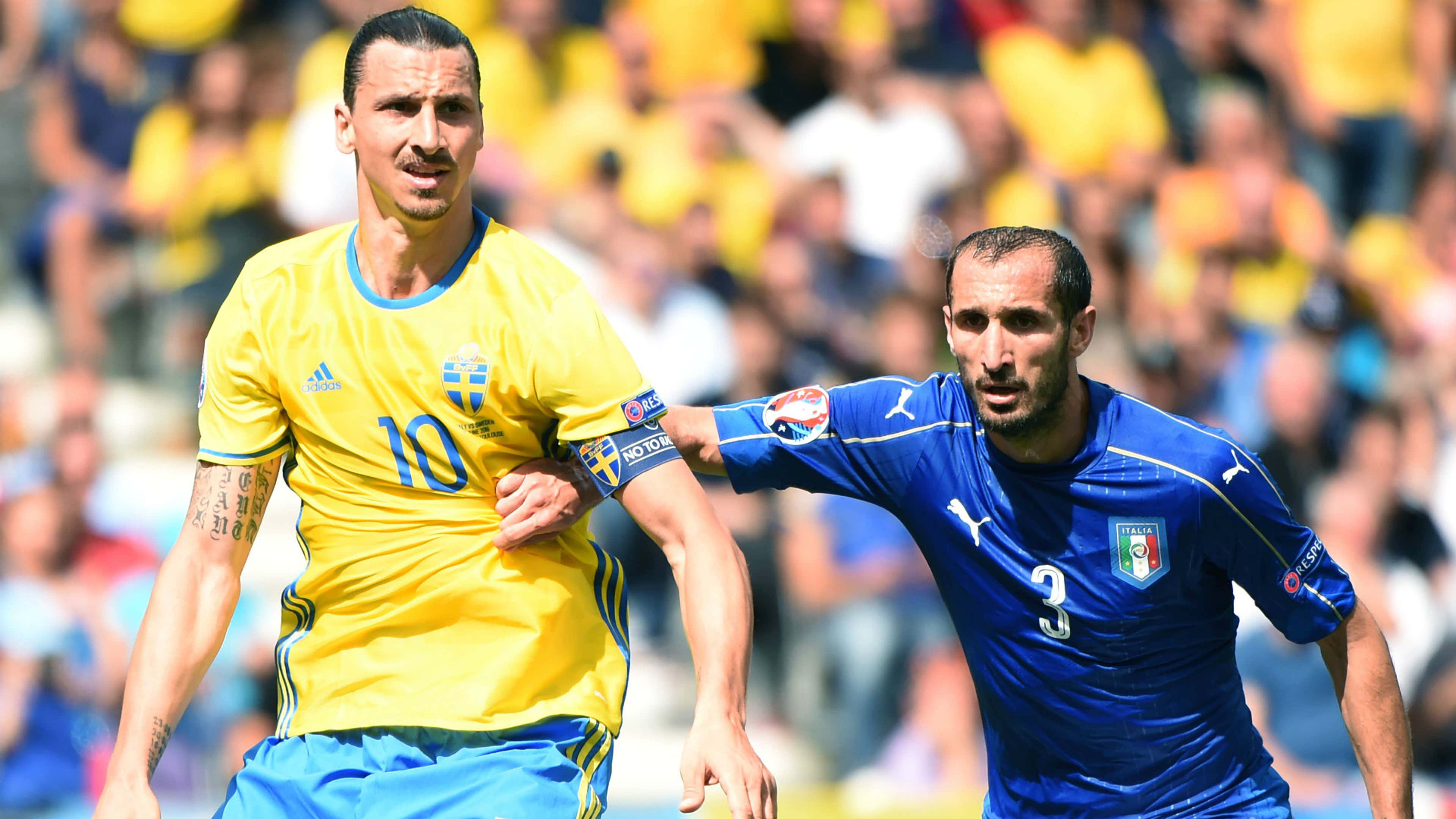 Zlatan Ibrahimovic Giorgio Chiellini Italy Sweden Euro 2016