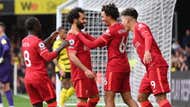 Liverpool celebrate Mo Salah wondergoal vs Watford 2021-22