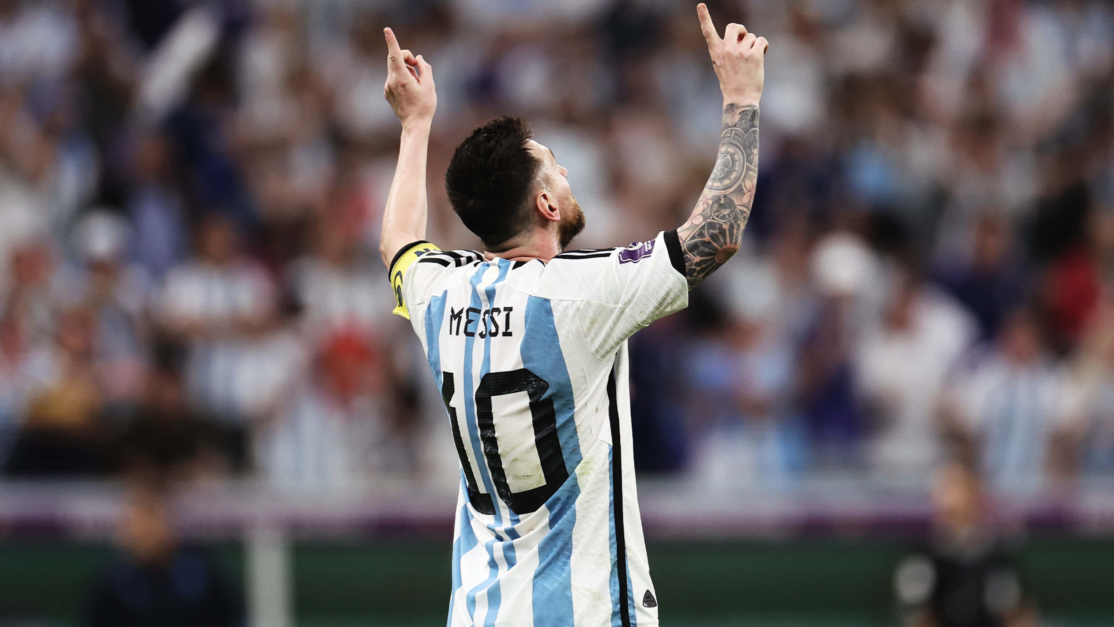 Buy Argentina 3 Star World Cup Home Kit, Messi Jersey