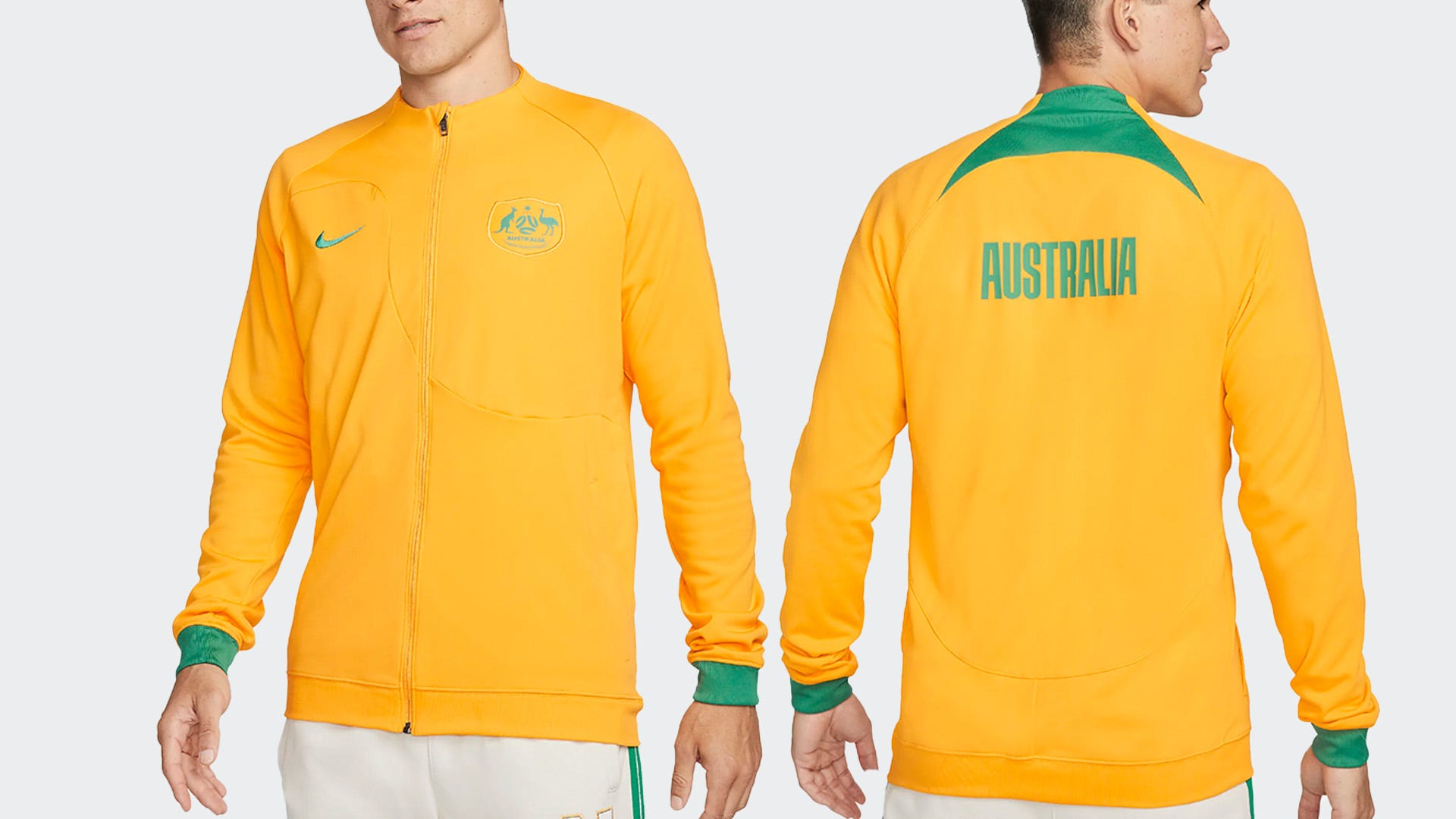 Socceroos home and away shirts
