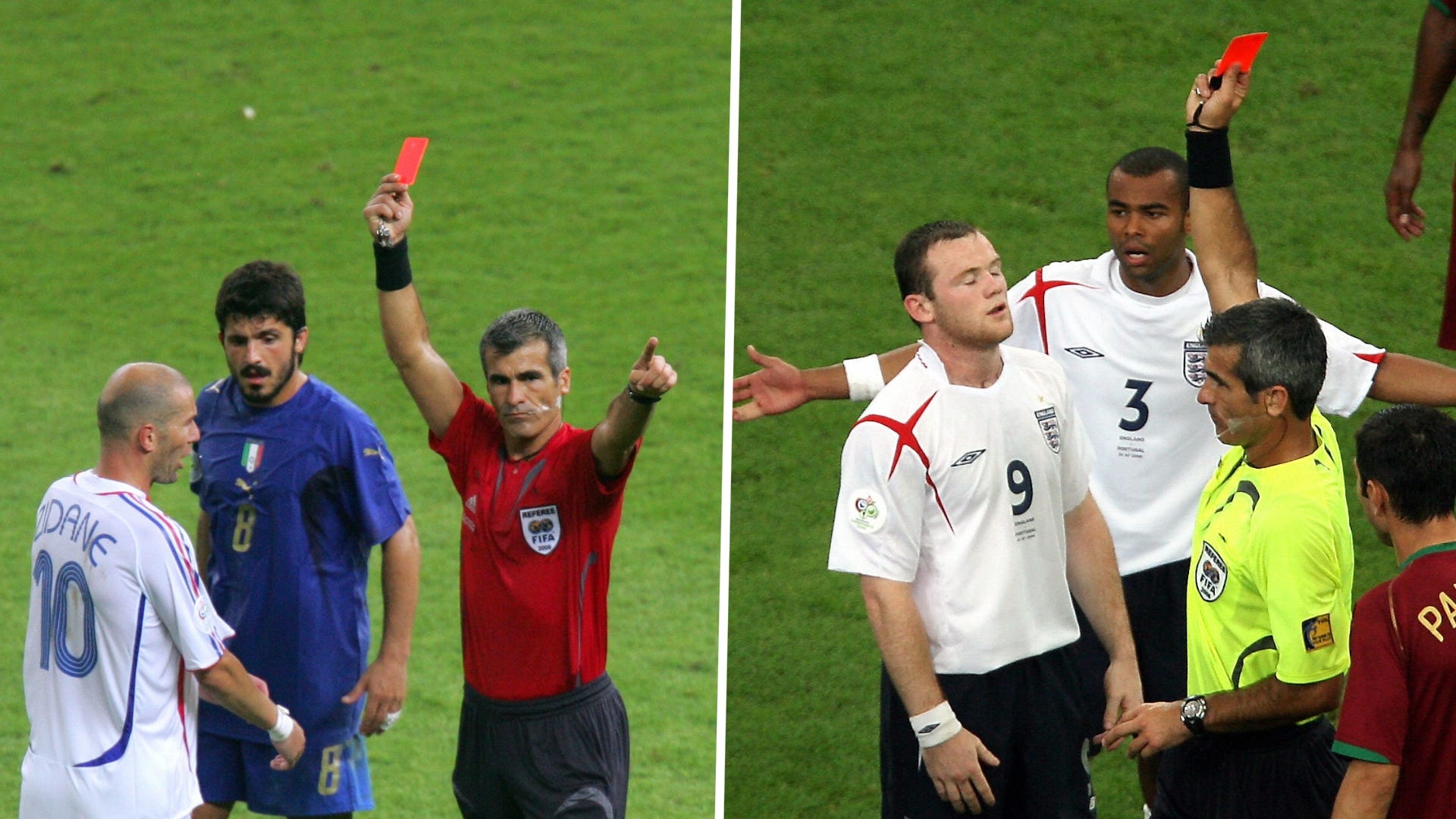 Which are ten infamous red cards in World Cup history? |