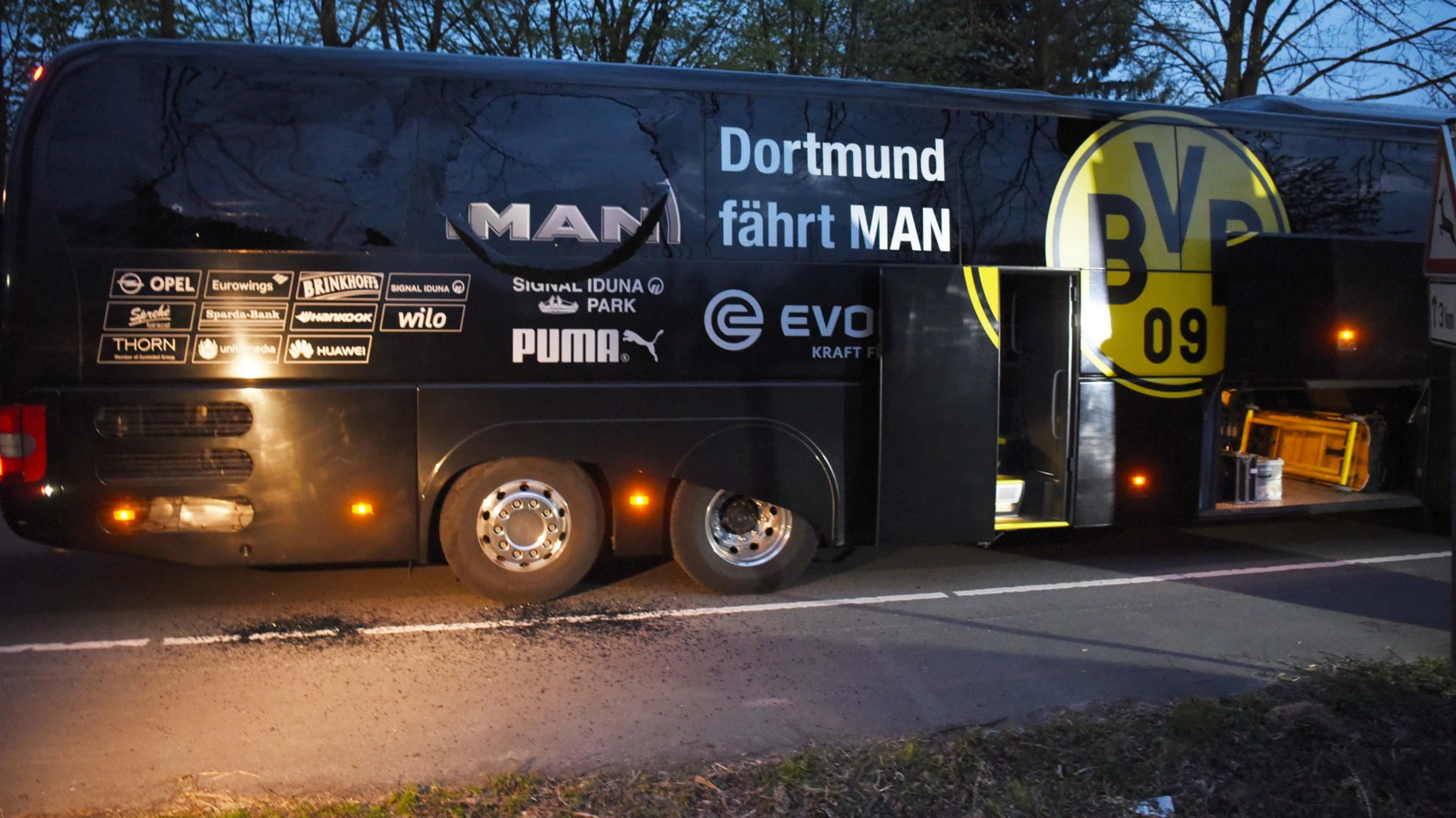 Borussia Dortmund bus after explosion