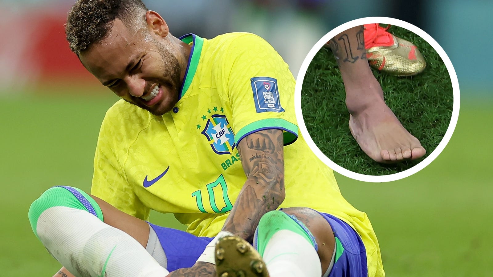 GFX Neymar lesão tornozelo Brasil x Sérvia Copa do Mundo 2022