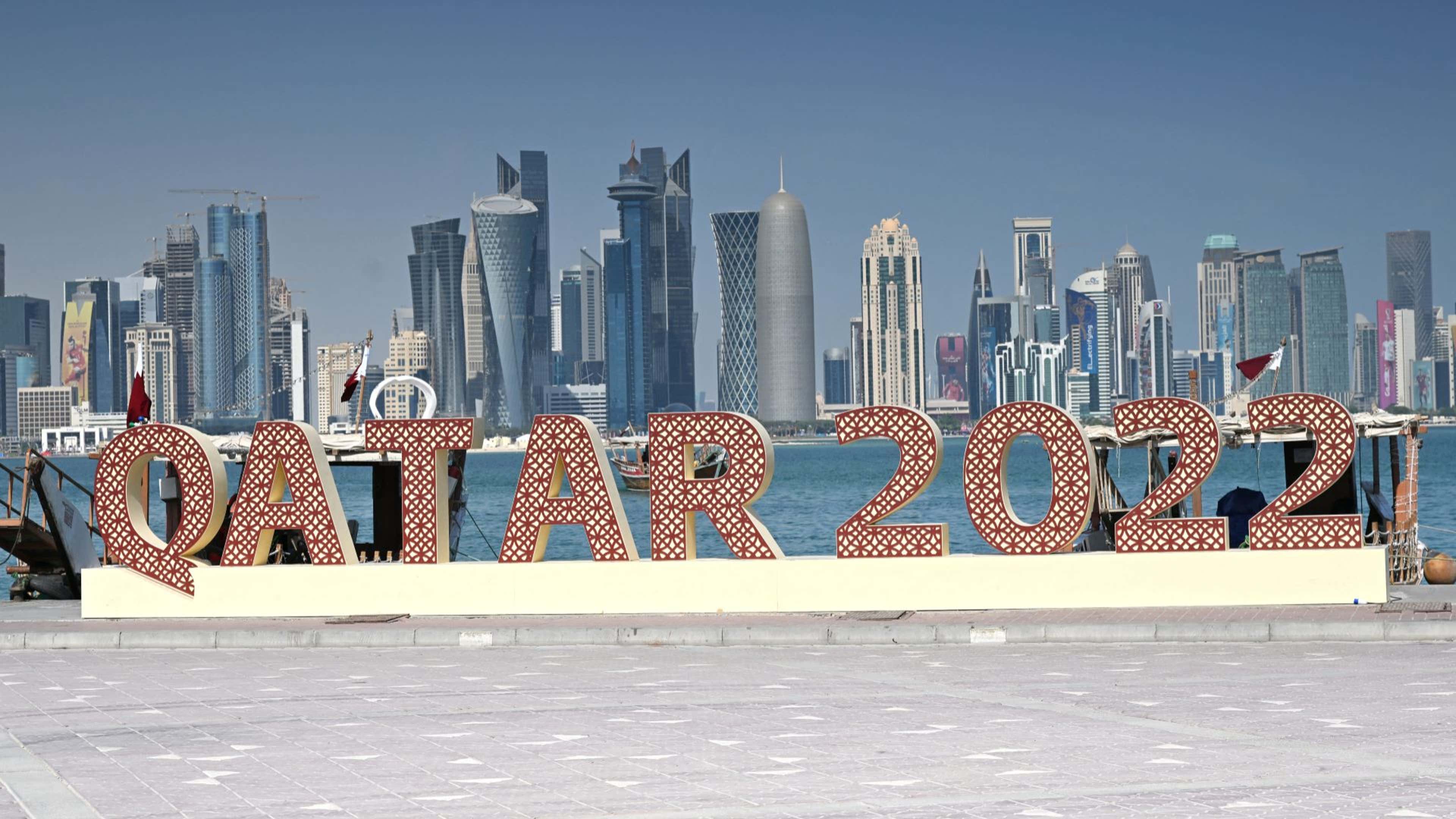 Letreiro da Copa do Mundo em Doha, Qatar, 2022