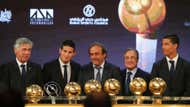 Cristiano Ronaldo Michel Platini Florentino Perez Globe Soccer Awards 2014