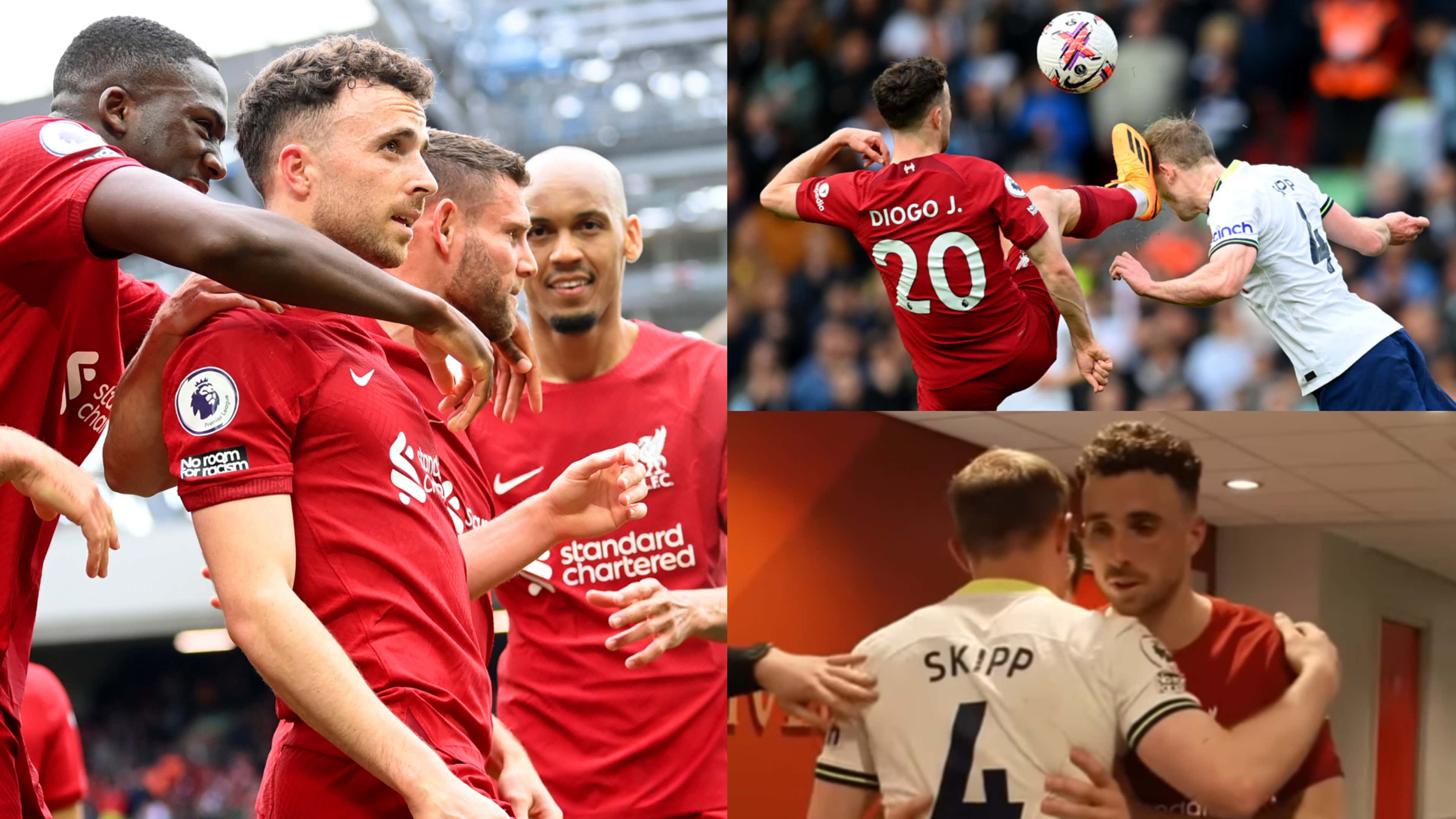 WATCH: Diogo Jota & Oliver Skipp embrace in Anfield tunnel after high ...