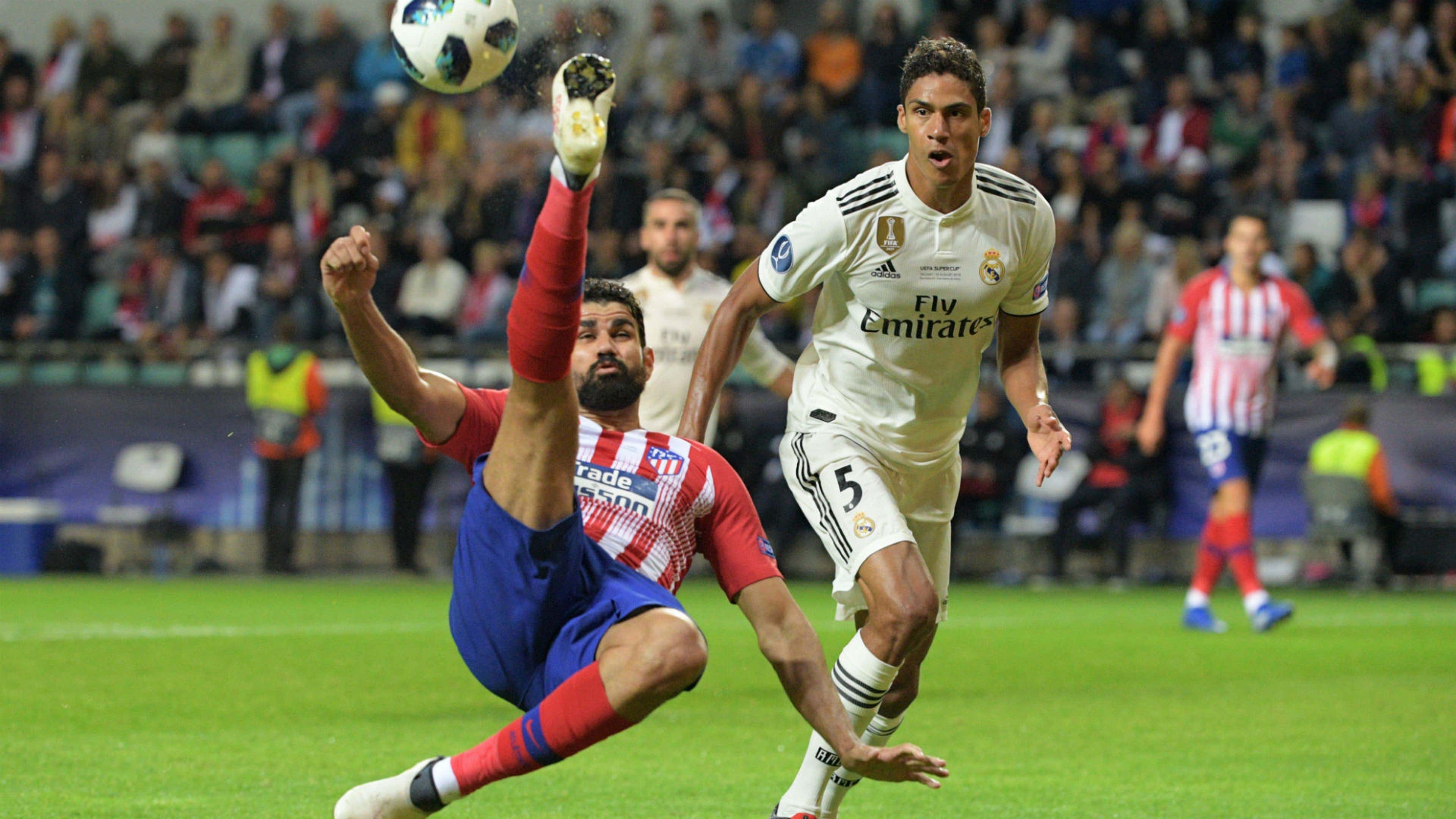 Diego Costa Raphael Varane Atletico Madrid Real Madrid UEFA Super Cup 2018
