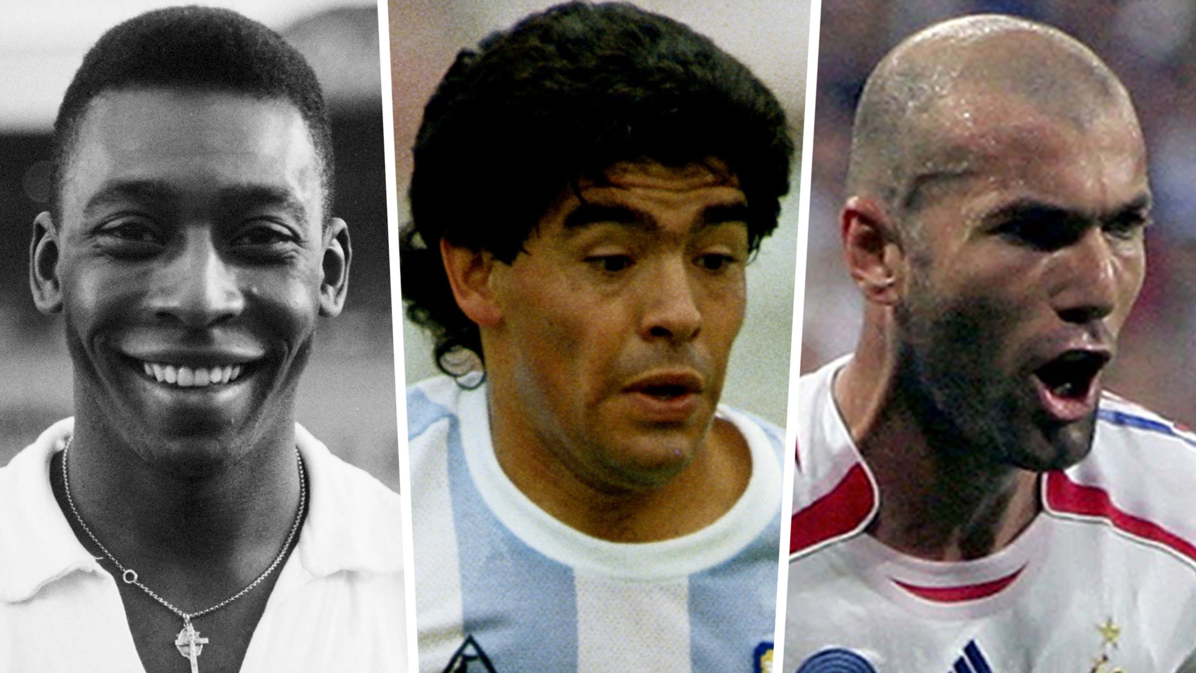 Pele and Zinedine Zidane stood up by Diego Maradona - Mirror Online