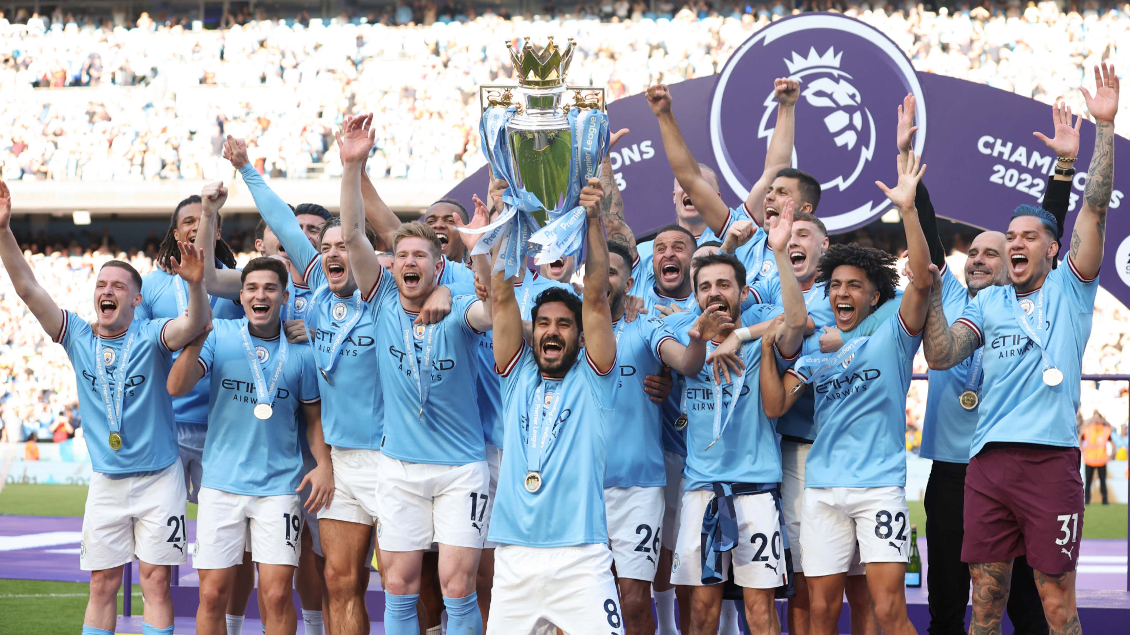 Manchester City Premier League trophy 2022-23