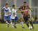 Atletico Paranaense midfielder Matias Mirabaje (R) vies for the ball