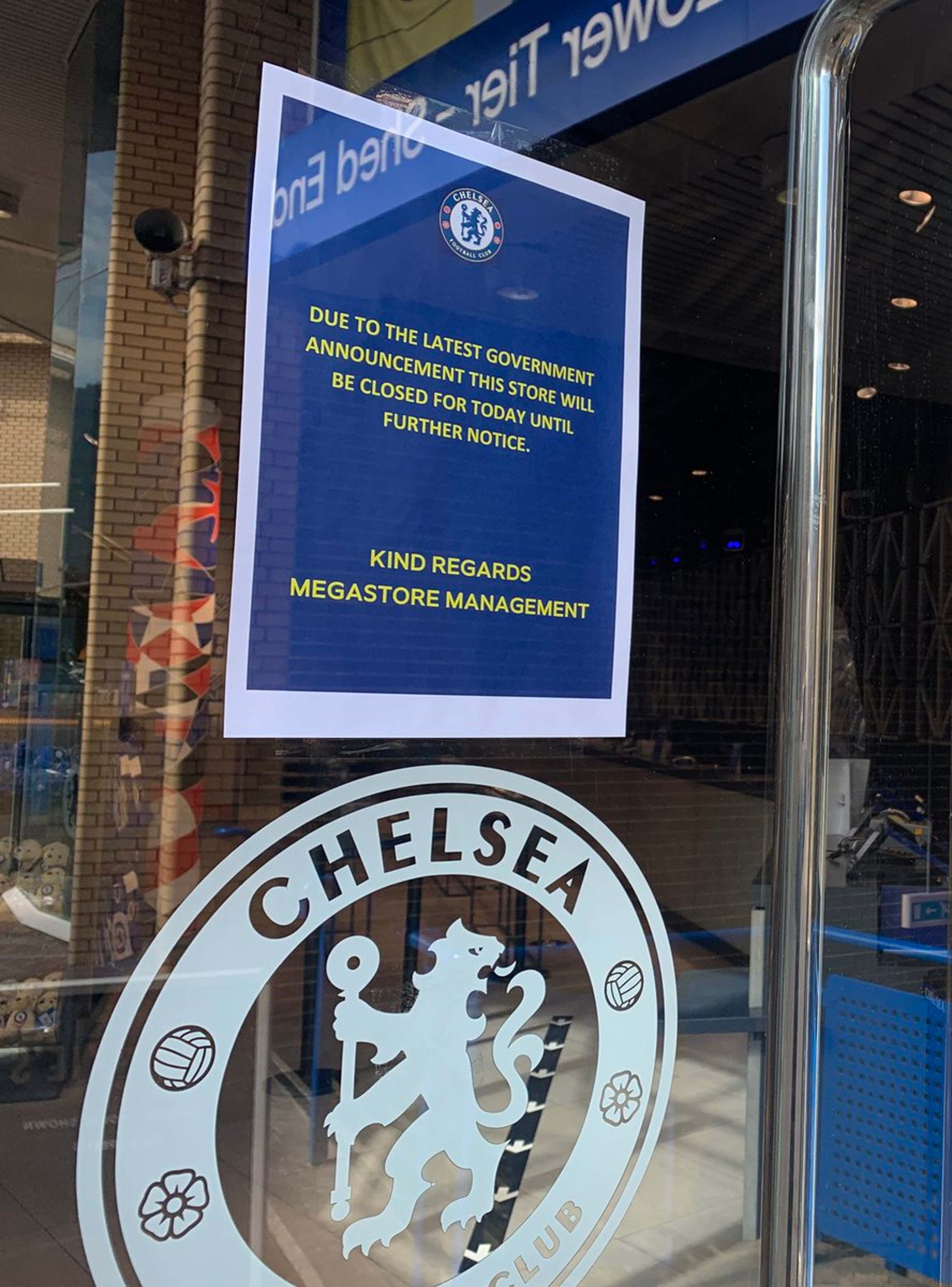 Chelsea club shop closed