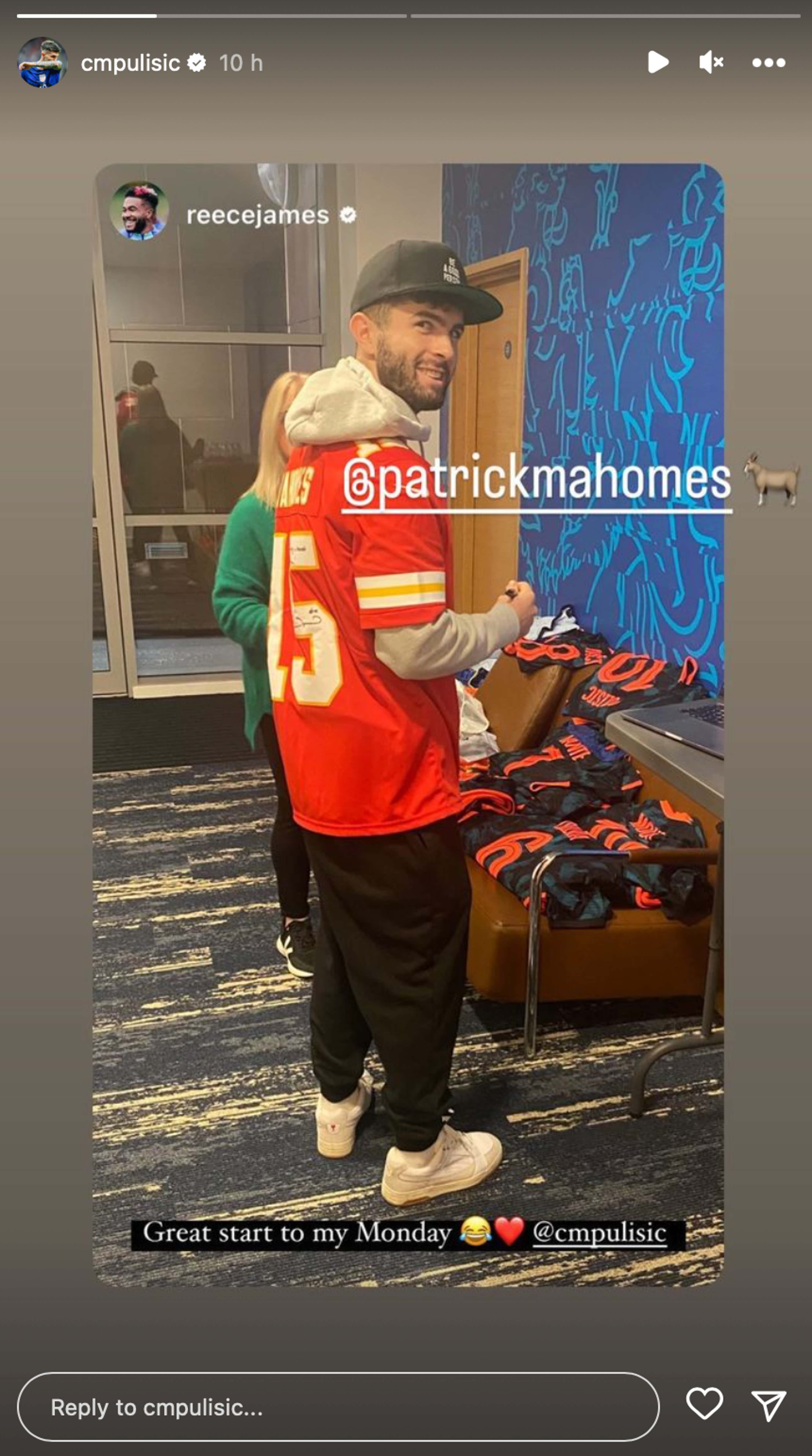 USMNT Only on X: Christian Pulisic rocking the Patrick Mahomes jersey 👀   / X