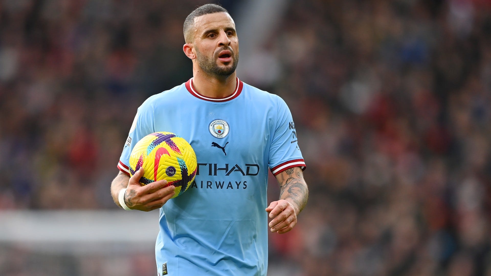 Kyle Walker of Manchester City in action during the match against Real Madrid.