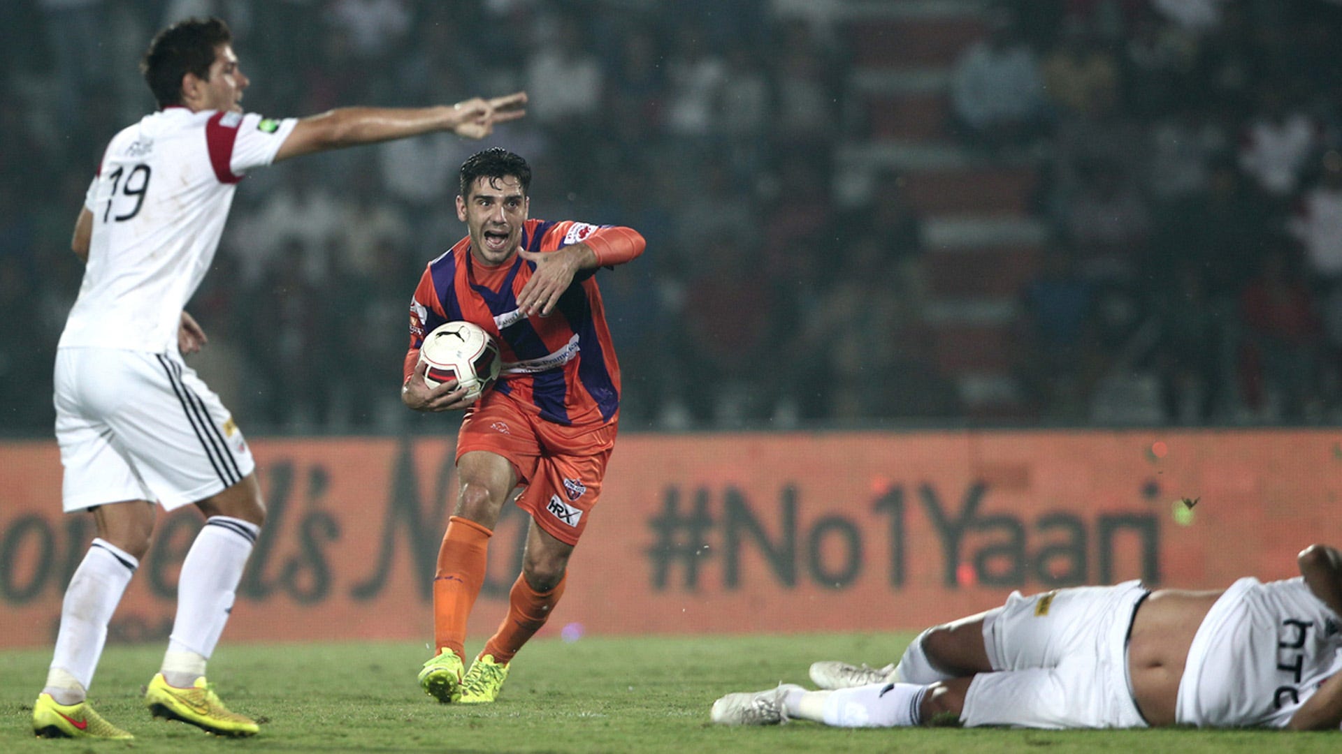 Kostas Katsouranis of FC Pune City in action during ISL match against NorthEast United FC
