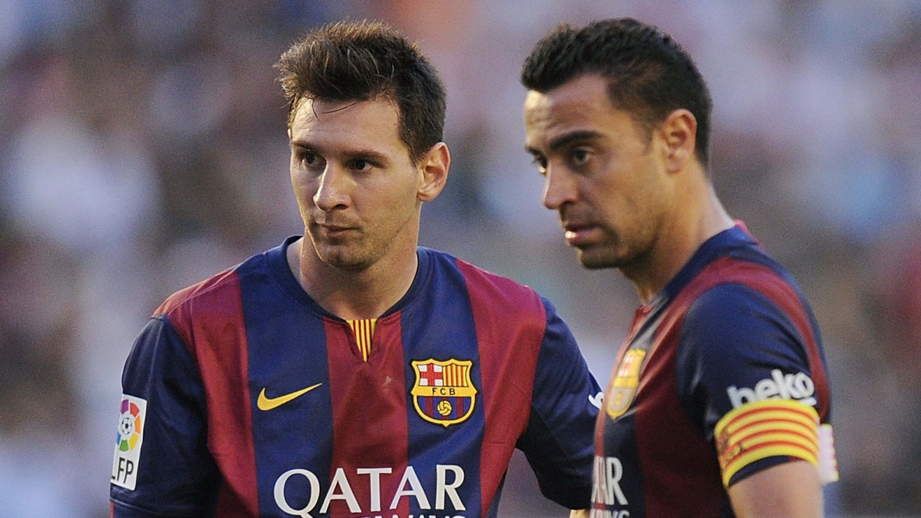 Xavi Lionel Messi Barcelona 2014