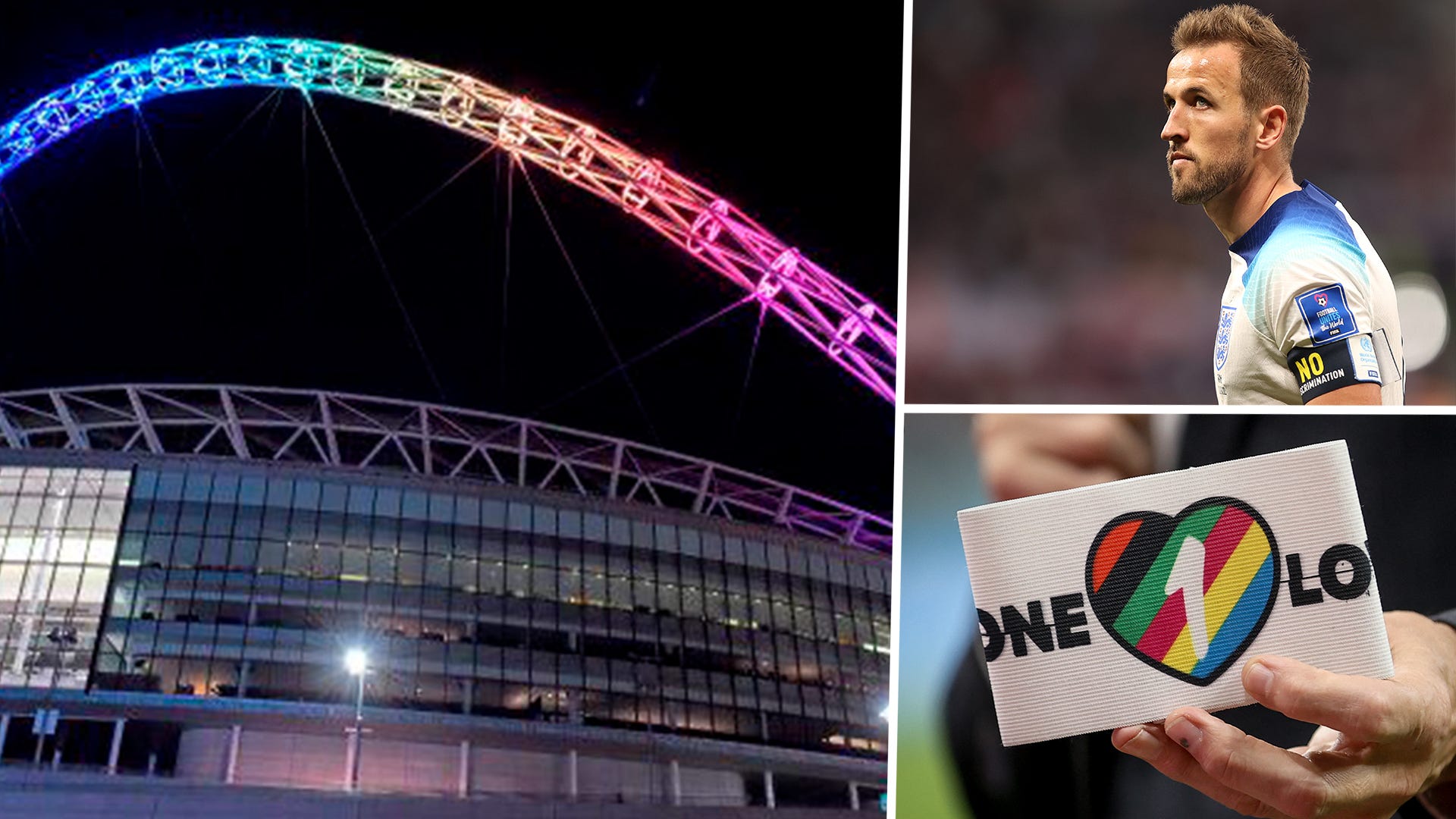 England light up Wembley arch in rainbow colours & claim Kane faced 'unlimited' punishment if he wore OneLove armband at World Cup | Goal.com India