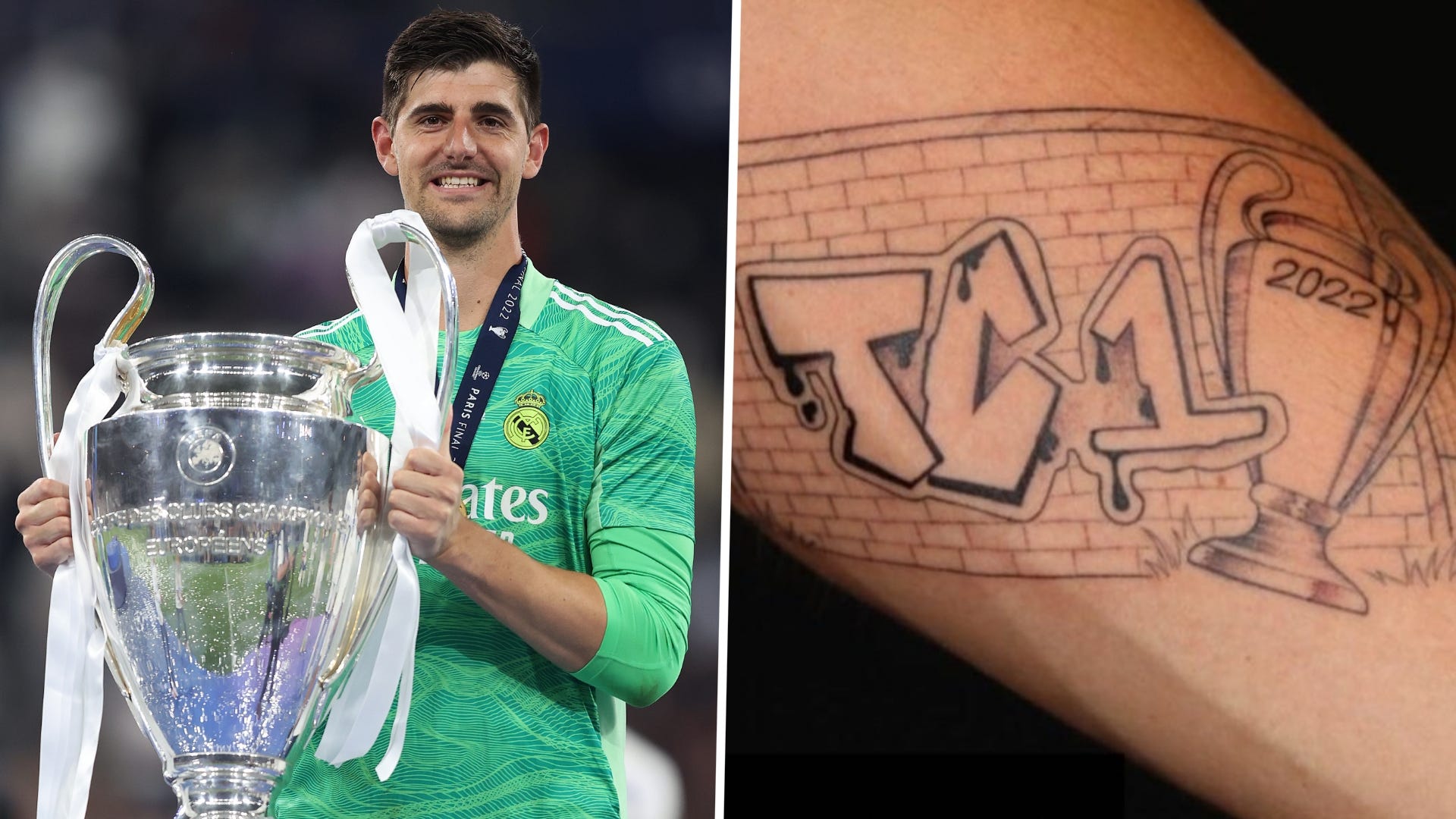 Thibaut Courtois Champions League tattoo