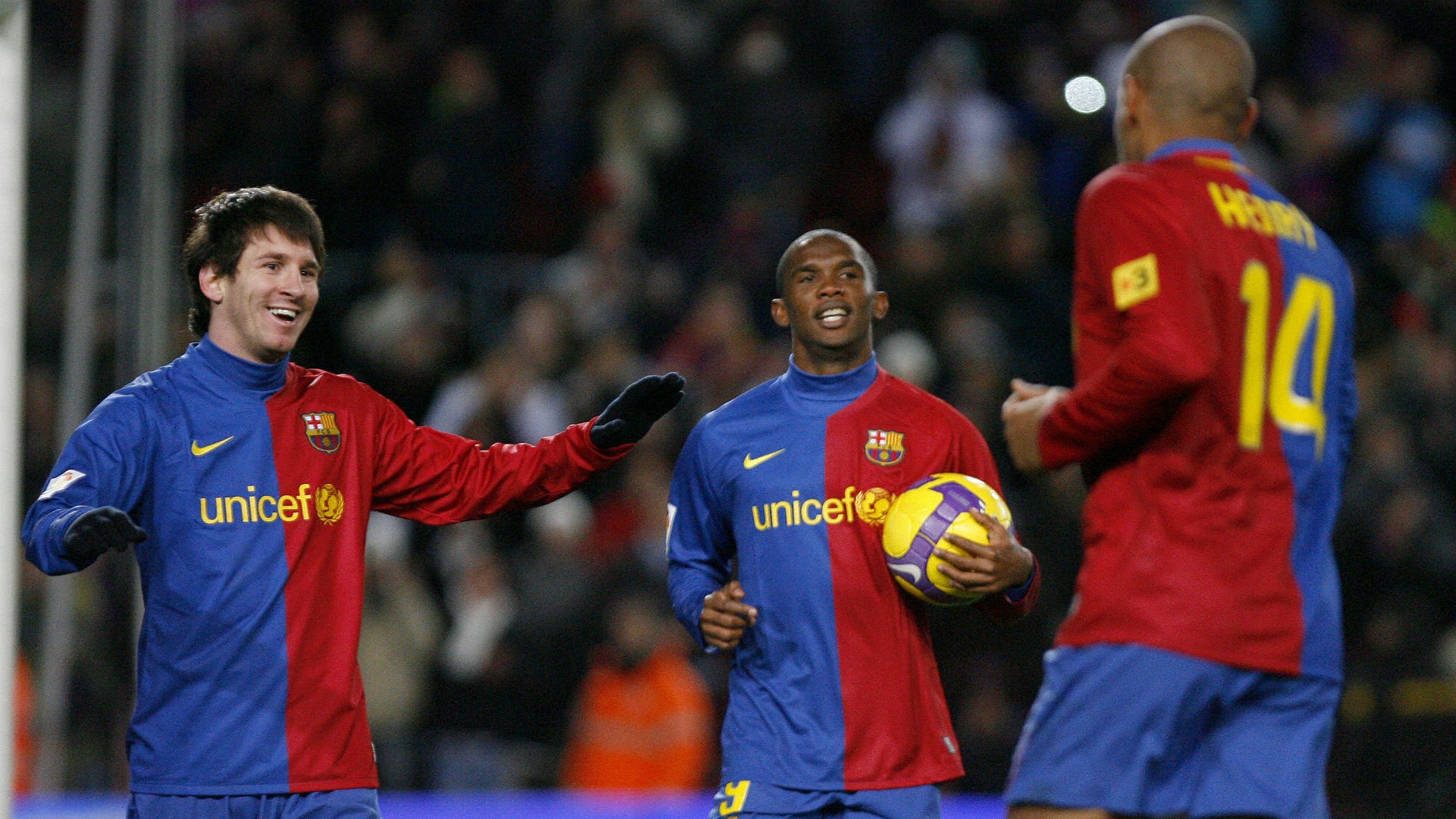 Lionel Messi Samuel Eto'o Thierry Henry Barcelona