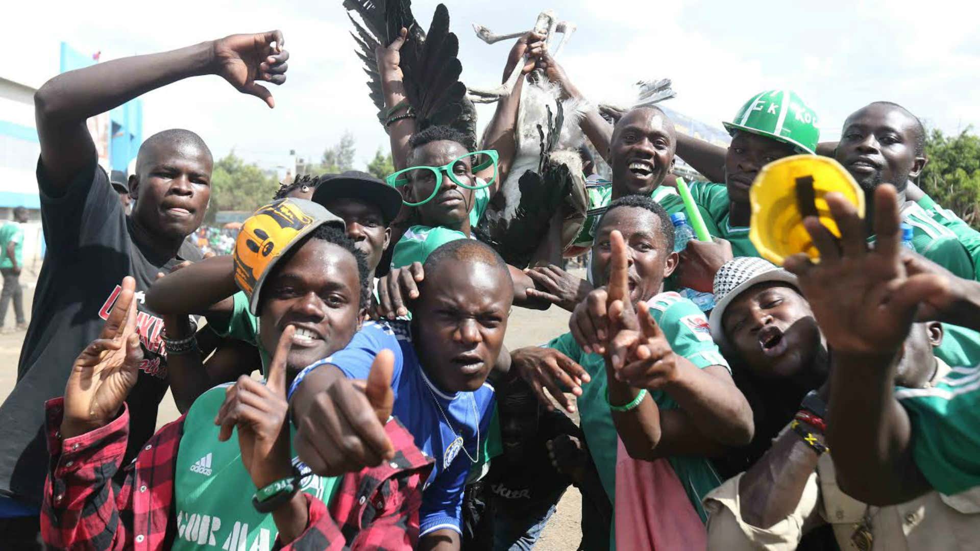 Gor Mahia fans outside Nyayo Stadium before the game kicked off