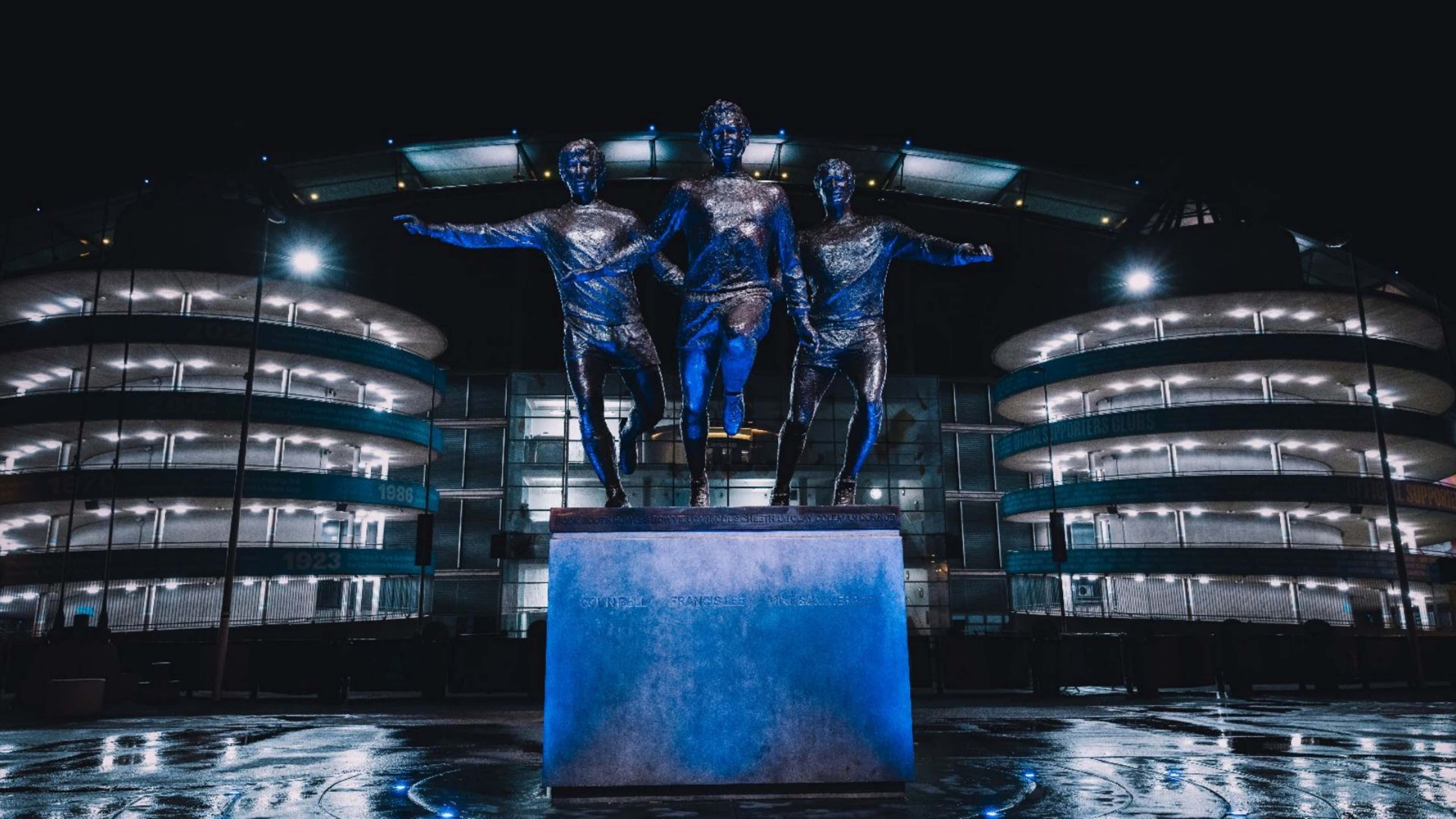 Man City unveil latest statue at Etihad Stadium in tribute to Colin Bell,  Mike Summerbee and Francis Lee as club honours legendary 1960s side