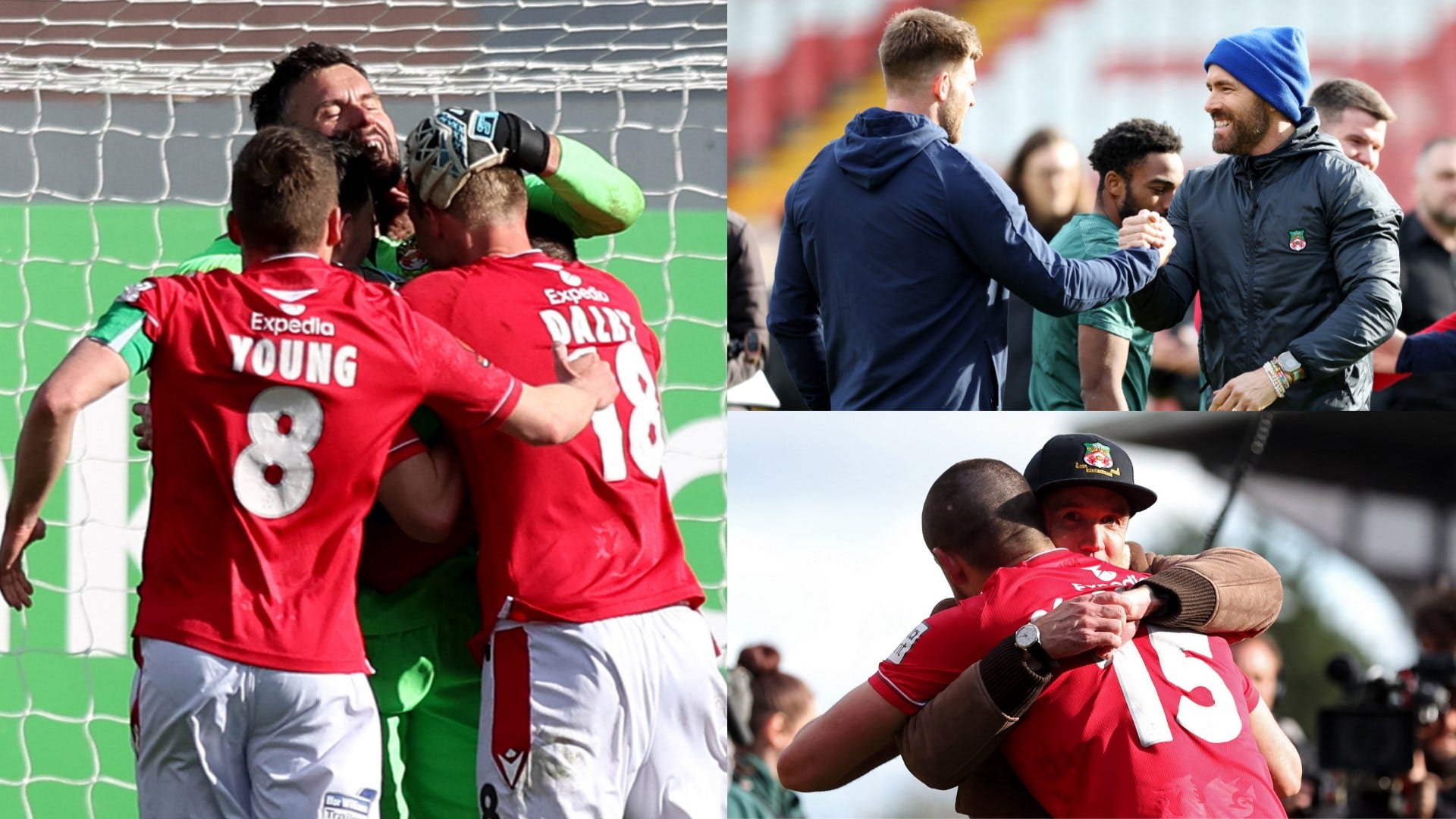 Notts County are as box office as Wrexham! Ryan Reynolds' wish comes true  as rivals join his club in promotion to League Two with penalty shootout  win in play-off final